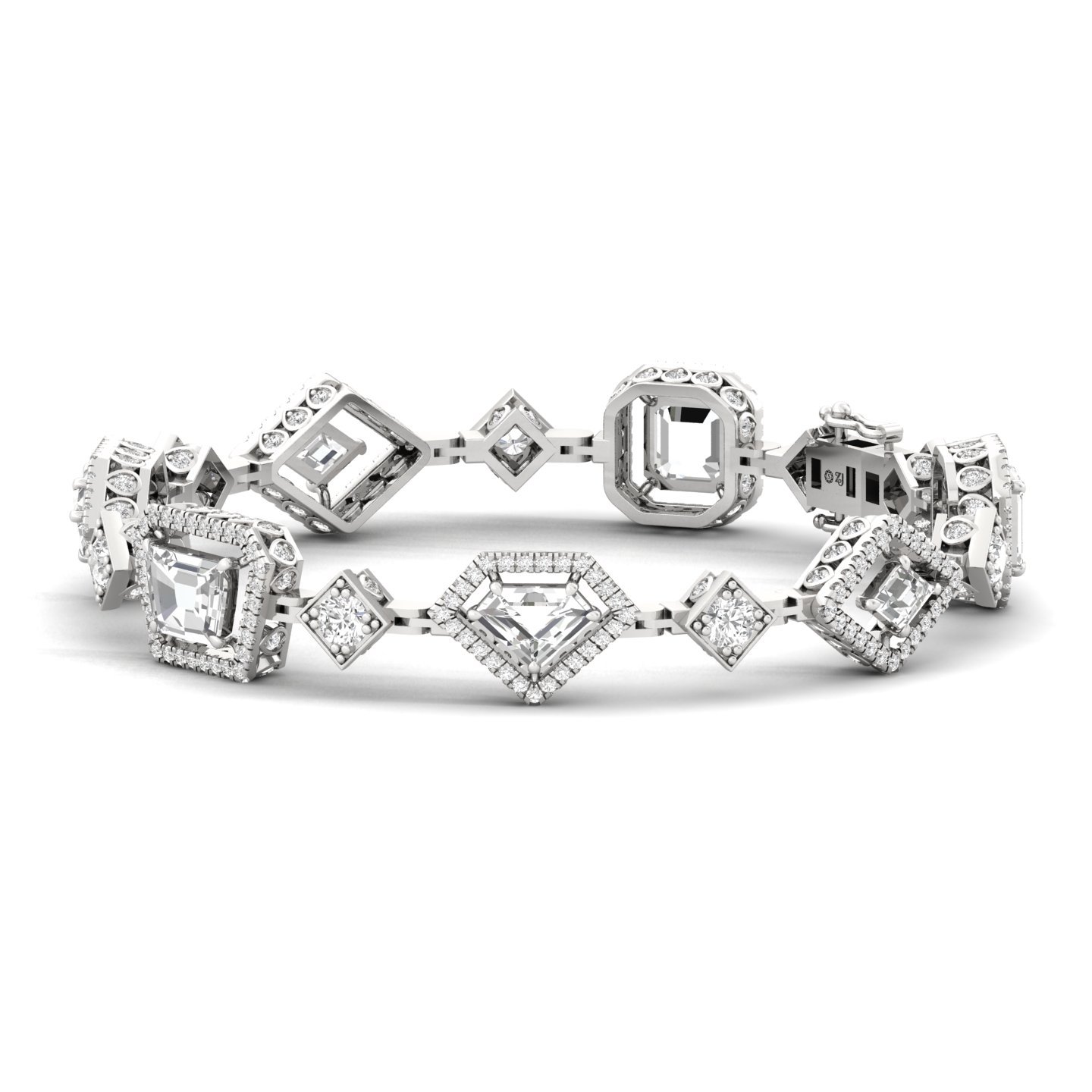 Multi-Cut Designer Diamond Bracelet | Lab Grown CVD Diamonds | 7 Inch | 925 Silver | 10K | 14K | 18K Gold - View 5