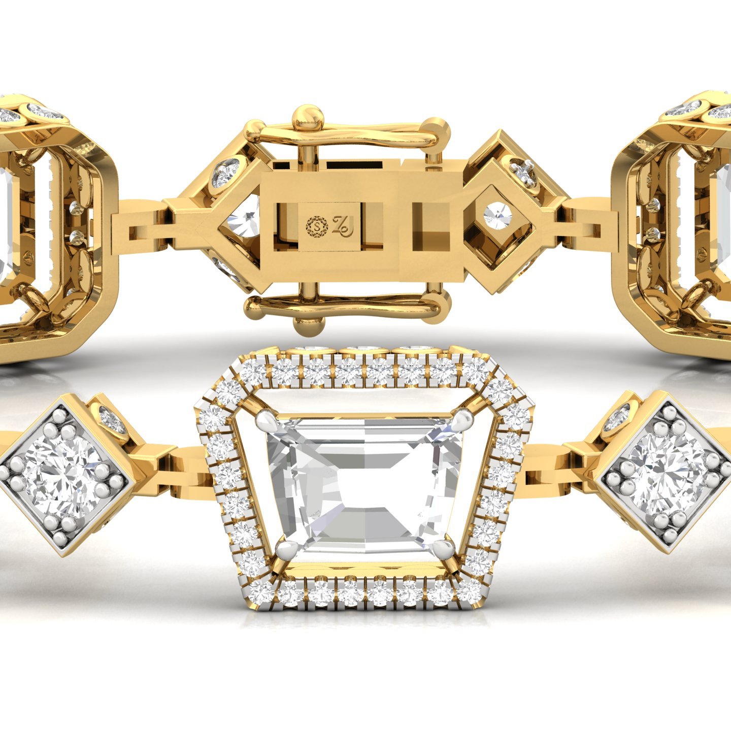 Multi-Cut Designer Diamond Bracelet | Lab Grown CVD Diamonds | 7 Inch | 925 Silver | 10K | 14K | 18K Gold - View 2