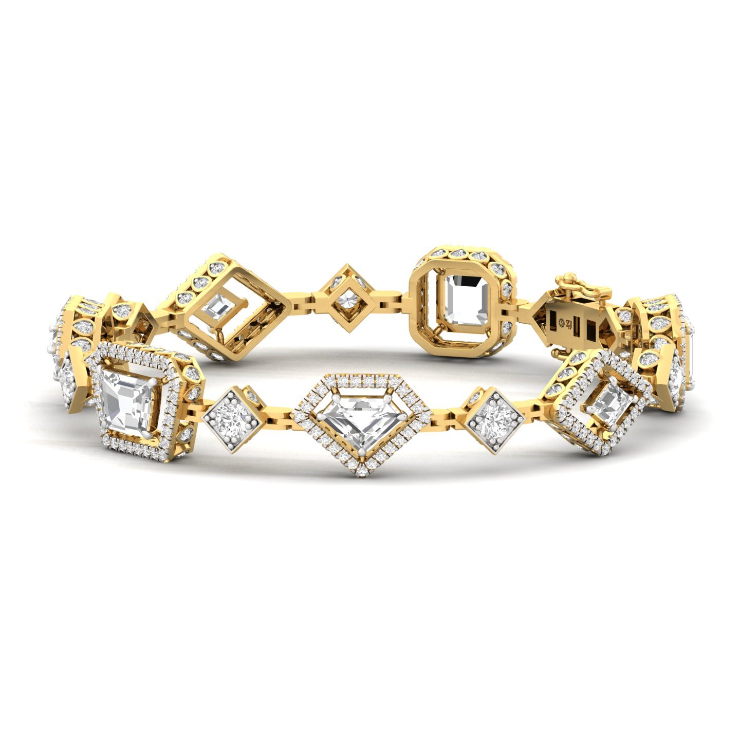 Multi-Cut Designer Diamond Bracelet | Lab Grown CVD Diamonds | 7 Inch | 925 Silver | 10K | 14K | 18K Gold - View 5