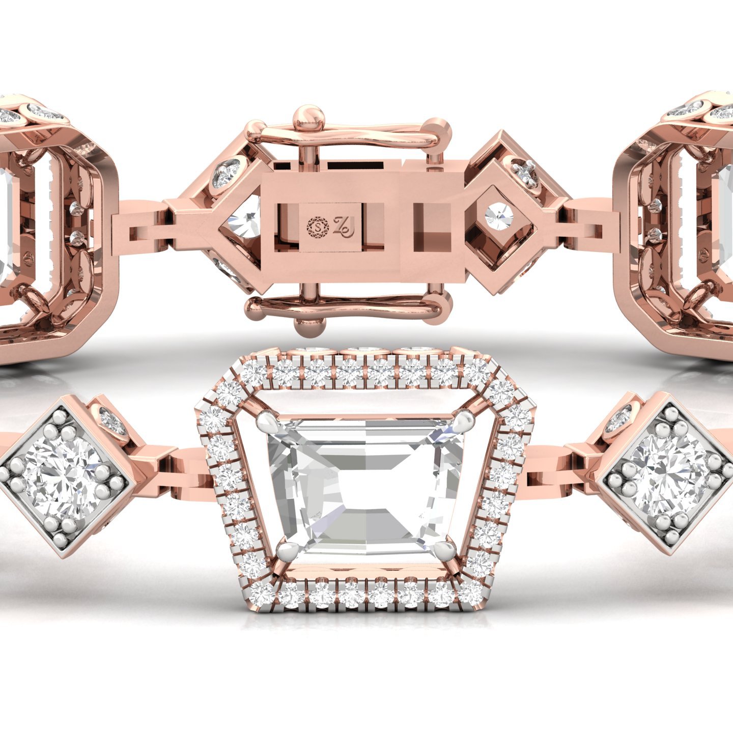 Multi-Cut Designer Diamond Bracelet | Lab Grown CVD Diamonds | 7 Inch | 925 Silver | 10K | 14K | 18K Gold - View 2