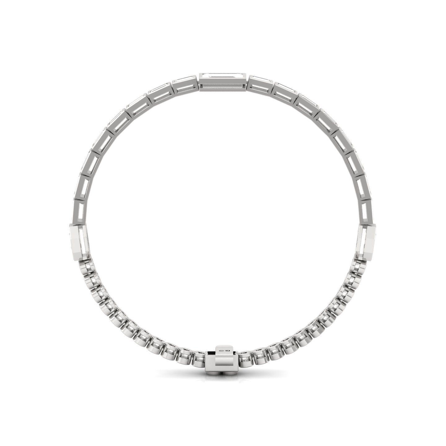 Round & Baguette Diamond Bracelet | Lab Grown CVD Diamonds | 7 Inch | 925 Silver | 10K | 14K | 18K Gold - View 4
