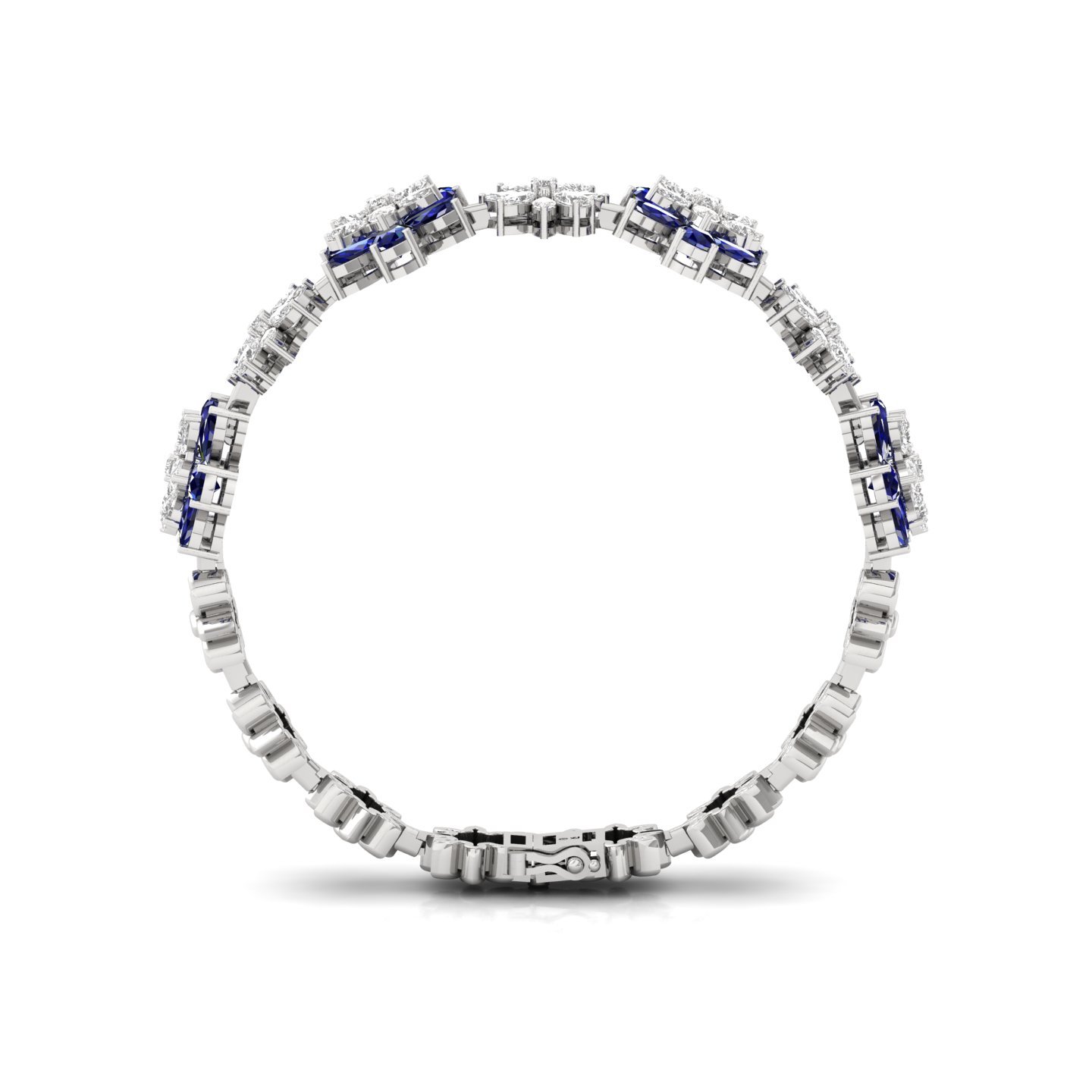 Floral Diamond & Sapphire Bracelet | Stones | Lab Grown Diamonds & Blue Gemstones - View 4