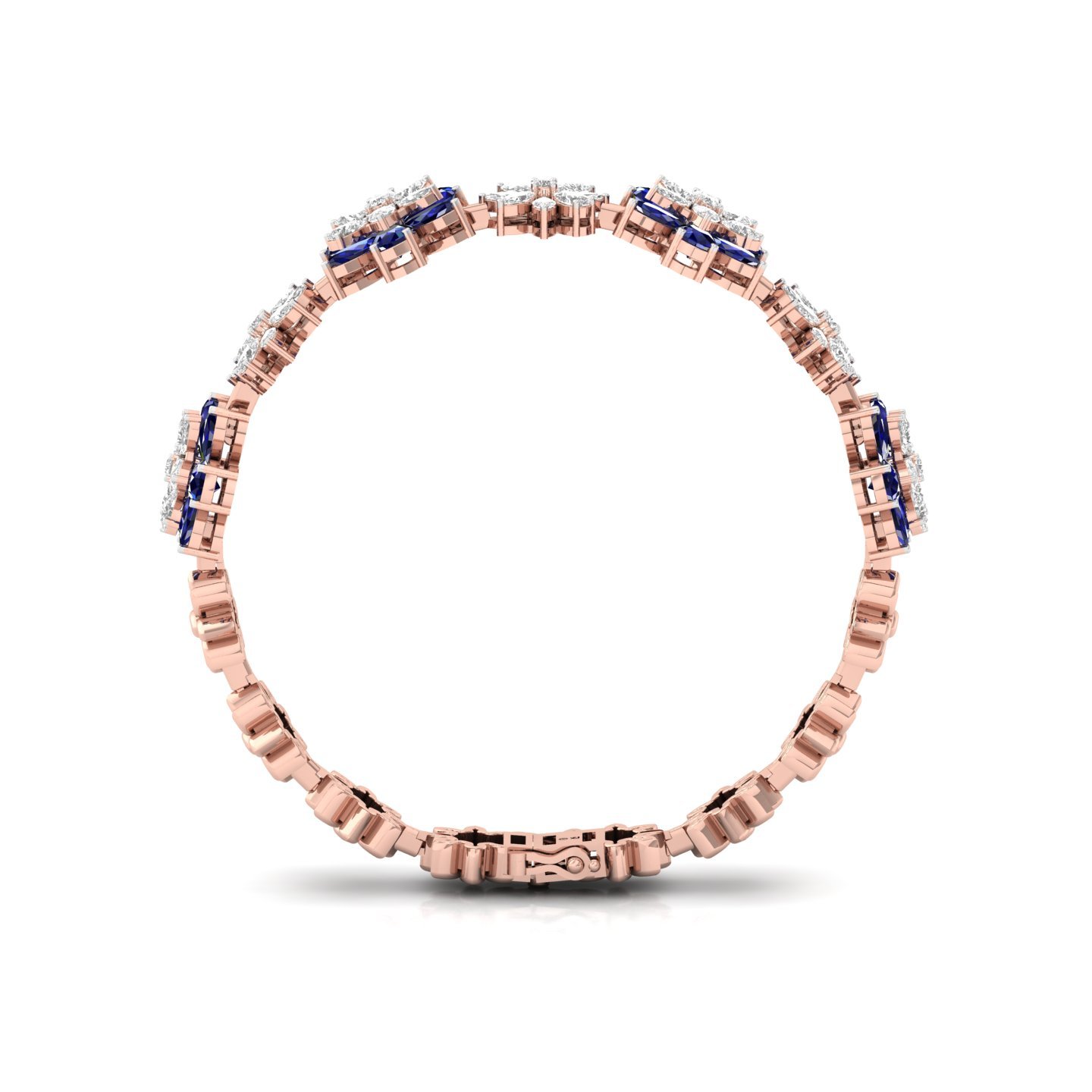 Floral Diamond & Sapphire Bracelet | Stones | Lab Grown Diamonds & Blue Gemstones - View 4