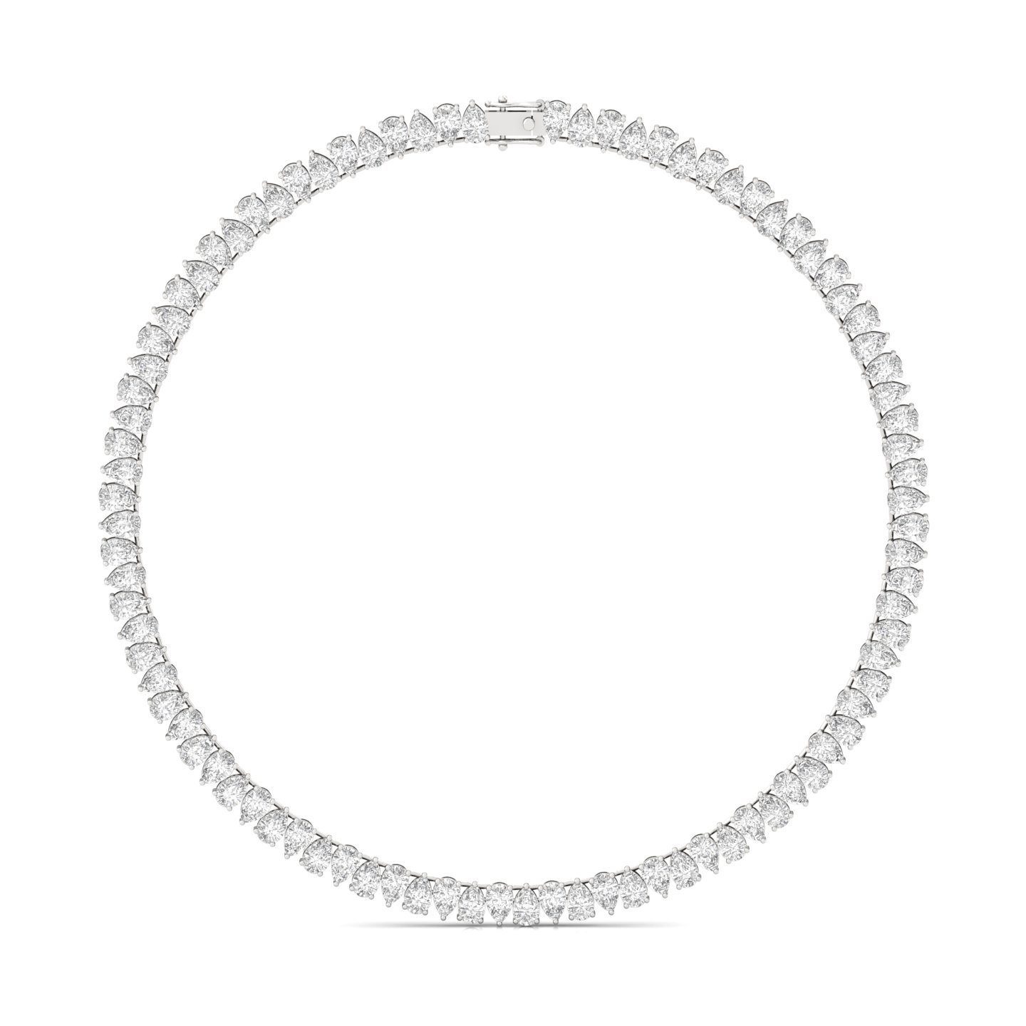 Pear Cut Diamond Tennis Necklace | Lab Grown CVD Diamond Statement Necklace | 925 Silver | 10K | 14K | 18K - Main View