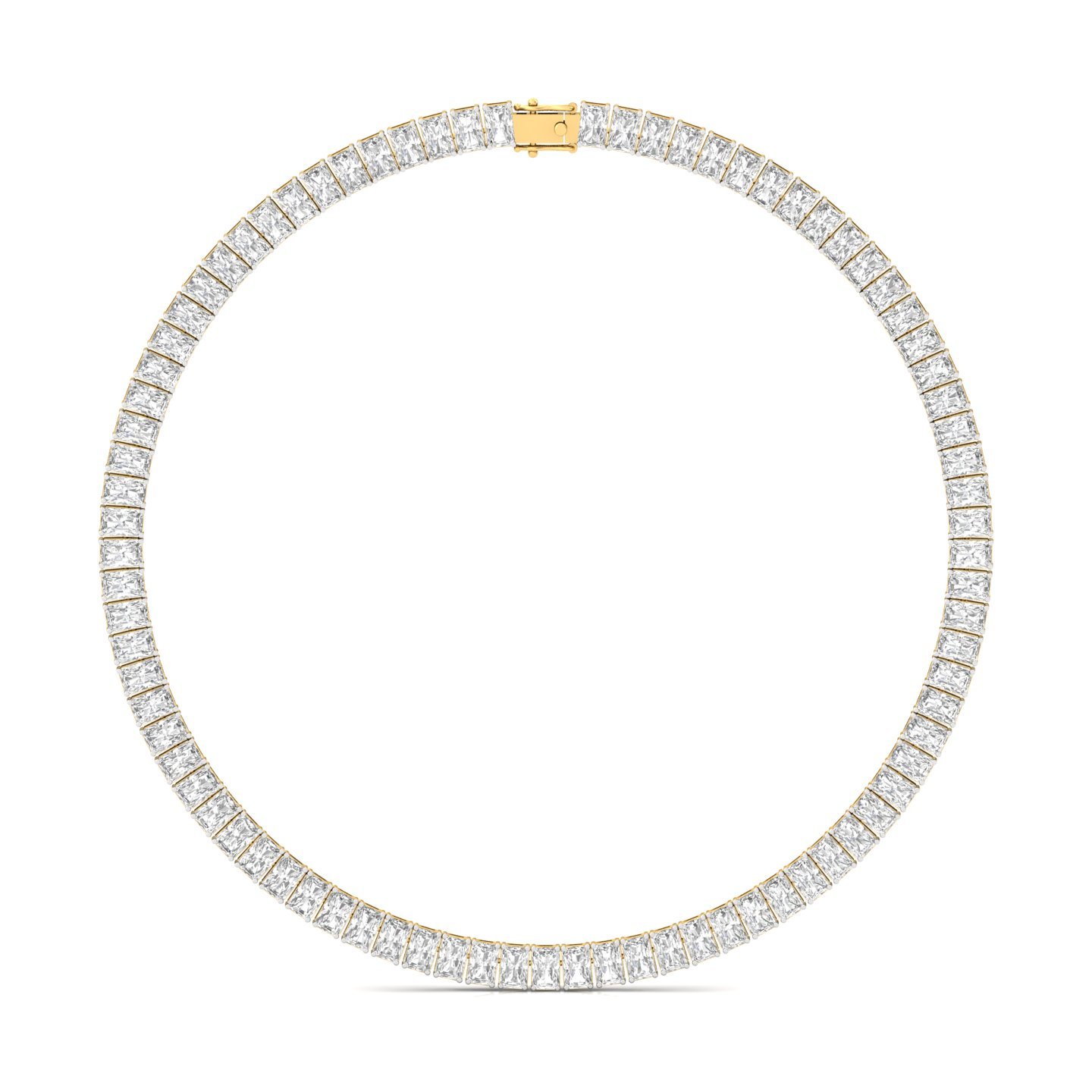 Radiant Cut Diamond Tennis Necklace | Lab Grown CVD Diamond Classic Necklace | 925 Silver | 10K | 14K | 18K - Gold Main View