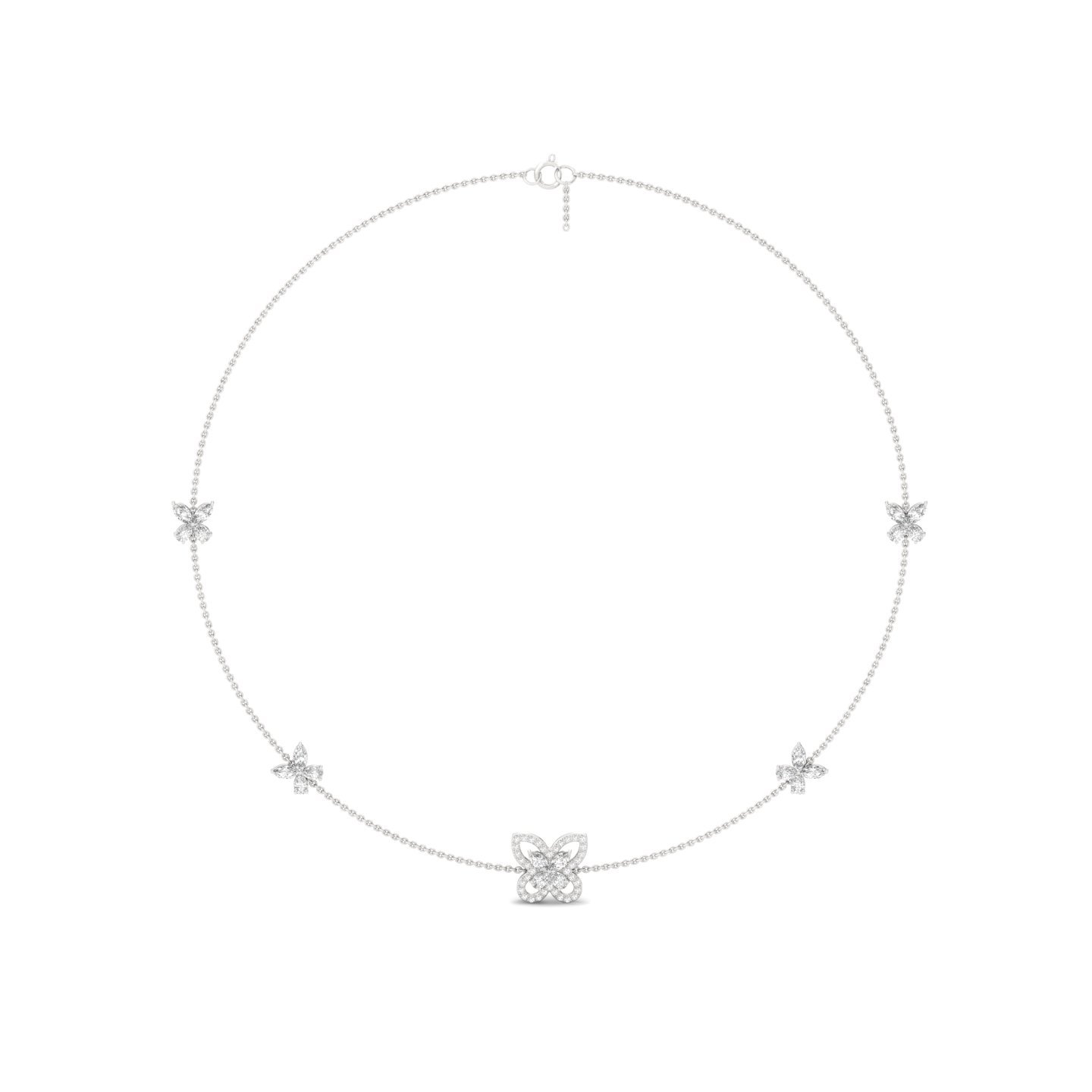 Butterfly Diamond Necklace (Without Chain) | Nature Inspired Lab Grown CVD Diamond Necklace | 925 Silver | 10K | 14K | 18K - Main View