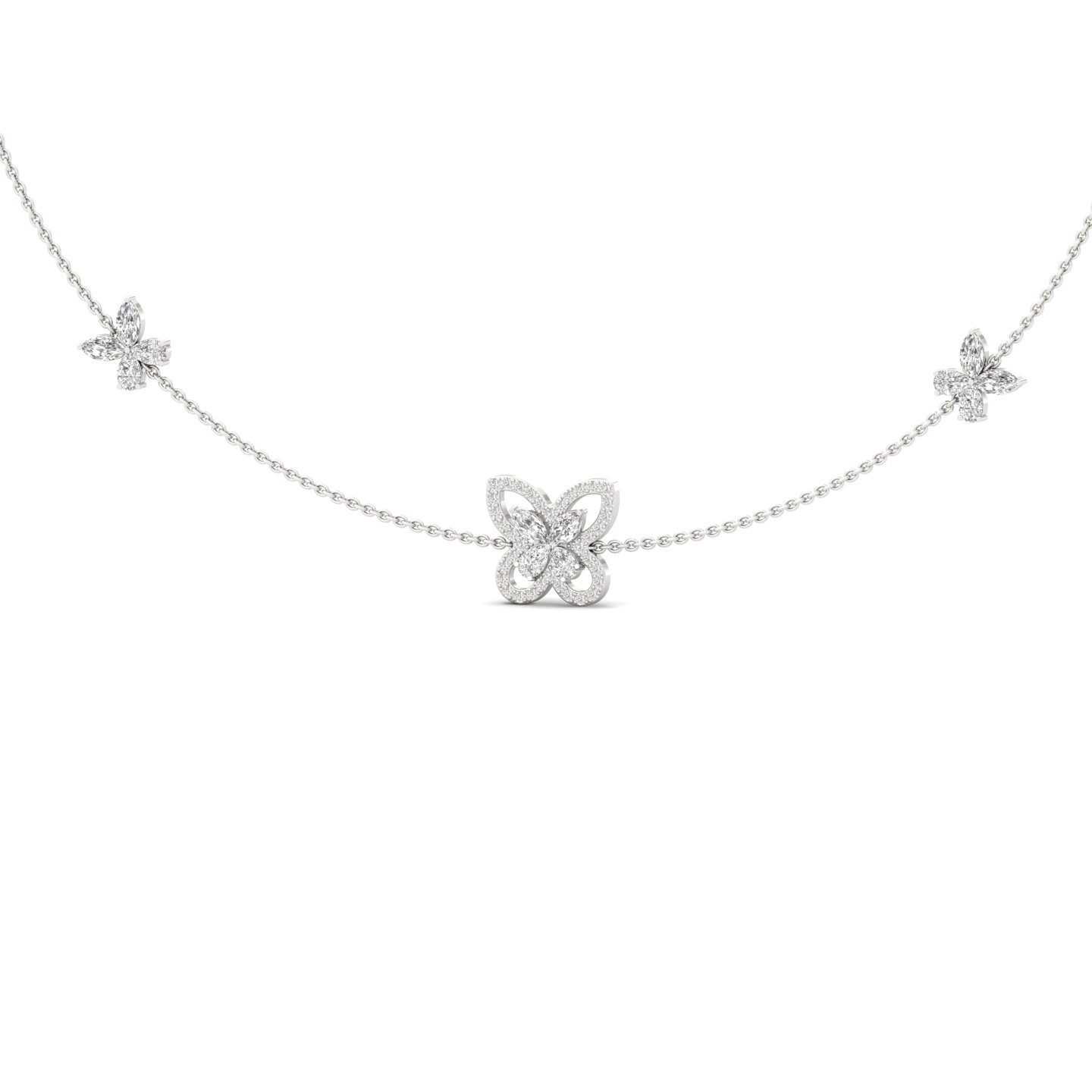 Butterfly Diamond Necklace (Without Chain) | Nature Inspired Lab Grown CVD Diamond Necklace | 925 Silver | 10K | 14K | 18K - View 3