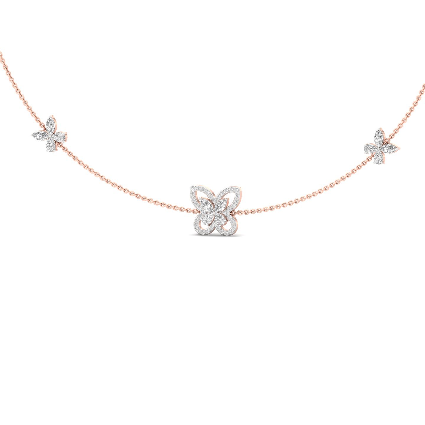 Butterfly Diamond Necklace (Without Chain) | Nature Inspired Lab Grown CVD Diamond Necklace | 925 Silver | 10K | 14K | 18K - View 3