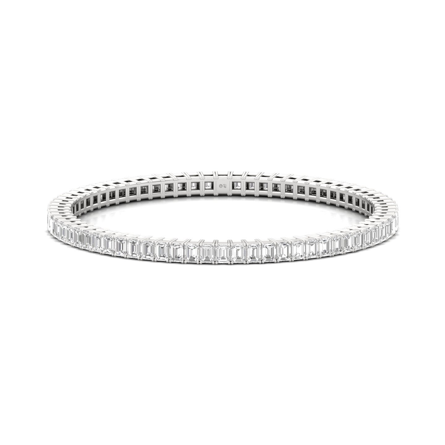 Emerald Cut Diamond Bangle | Elegant Lab Grown CVD Diamond Bangle Bracelet | 925 Silver | 10K | 14K | 18K - Main View