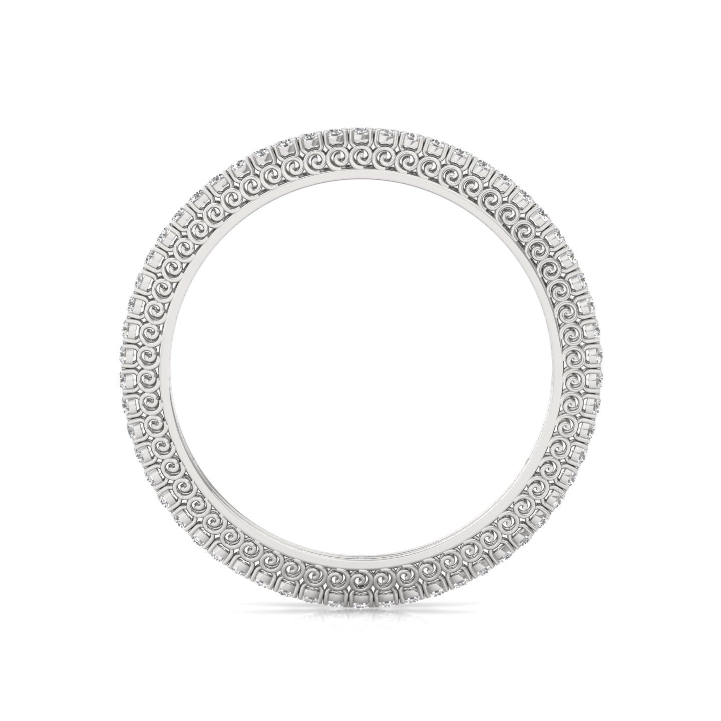 Round Cut Diamond Bangles (1 Pair) | Classic Lab Grown CVD Diamond Eternity Bangles | 925 Silver | 10K | 14K | 18K - View 3