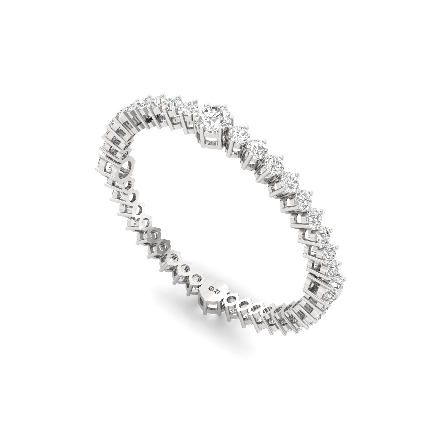 Round Cut Diamond Bangles (1 Pair) | Luxury Lab Grown CVD Diamond Designer Bangles | 925 Silver | 10K | 14K | 18K - View 2