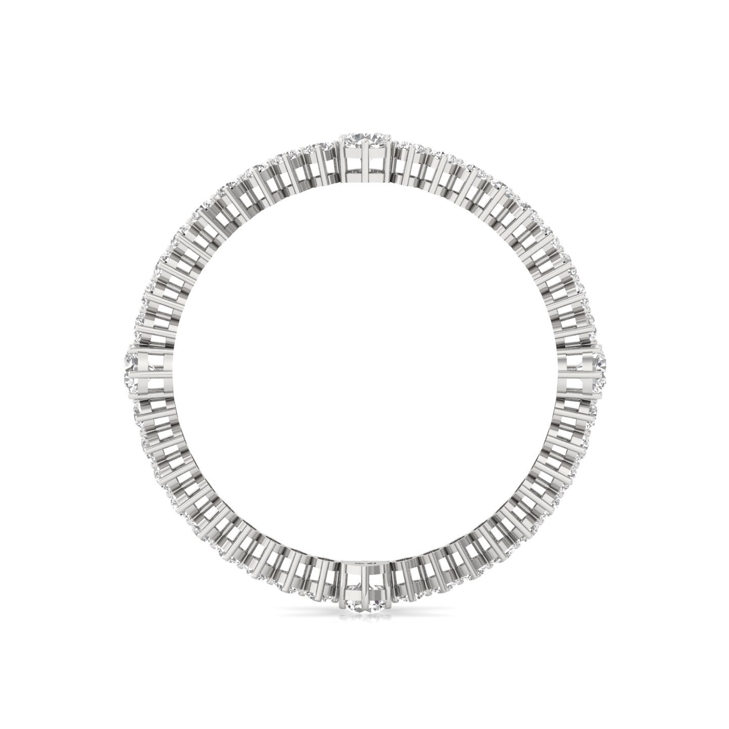 Round Cut Diamond Bangles (1 Pair) | Luxury Lab Grown CVD Diamond Designer Bangles | 925 Silver | 10K | 14K | 18K - View 3