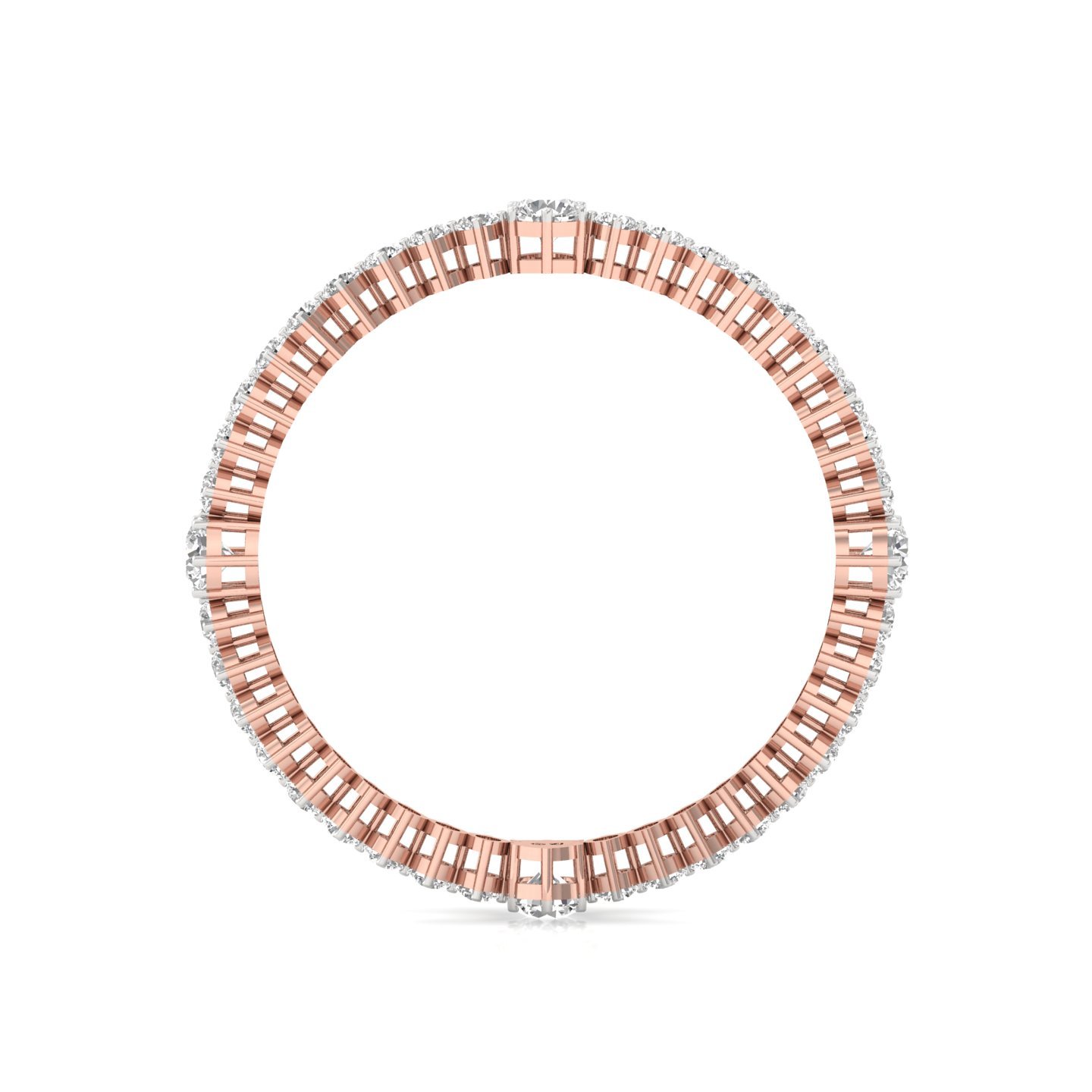 Round Cut Diamond Bangles (1 Pair) | Luxury Lab Grown CVD Diamond Designer Bangles | 925 Silver | 10K | 14K | 18K - View 3