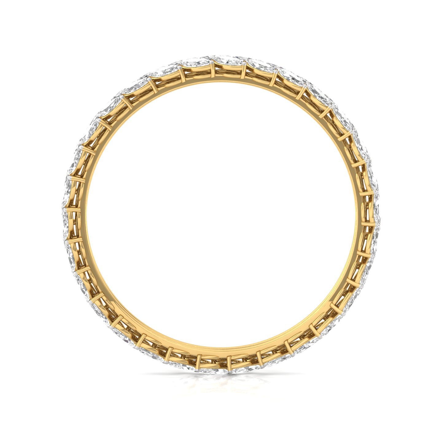 Marquise Cut Diamond Bangle (1 Pc) | Elegant Lab Grown CVD Diamond Eternity Bangle | 925 Silver | 10K | 14K | 18K - View 3