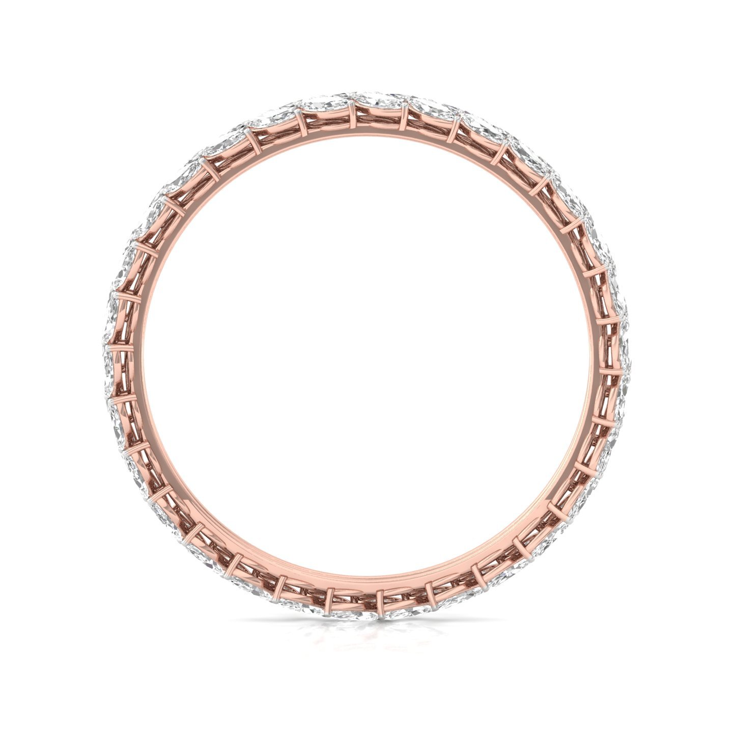 Round Cut Diamond Bangles (1 Pair) | Classic Lab Grown CVD Diamond Eternity Bangles | 14K | 18K Gold - Rose Gold Main View