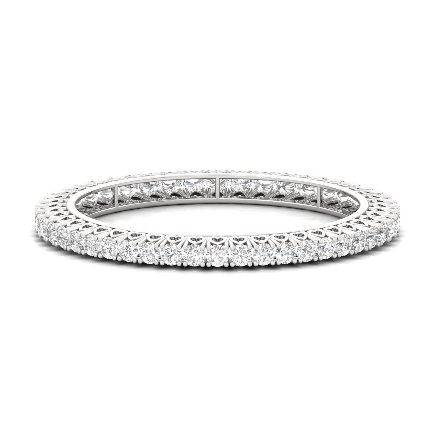 Round Cut Diamond Bangles (1 Pair) | Luxury Lab Grown CVD Diamond Eternity Bangles | 14K | 18K Yellow Gold - Main View