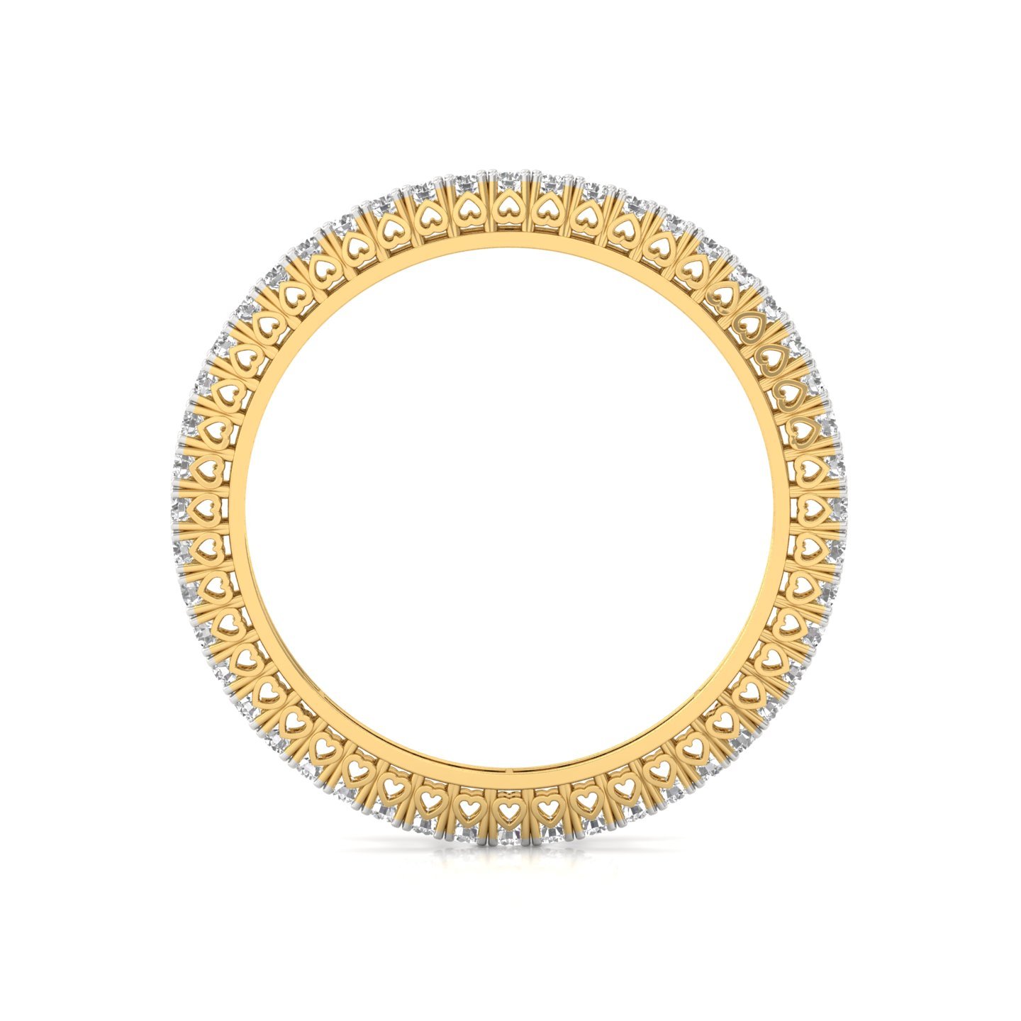 Round Cut Diamond Bangles (1 Pair) | Luxury Lab Grown CVD Diamond Eternity Bangles | 14K | 18K Yellow Gold - View 3