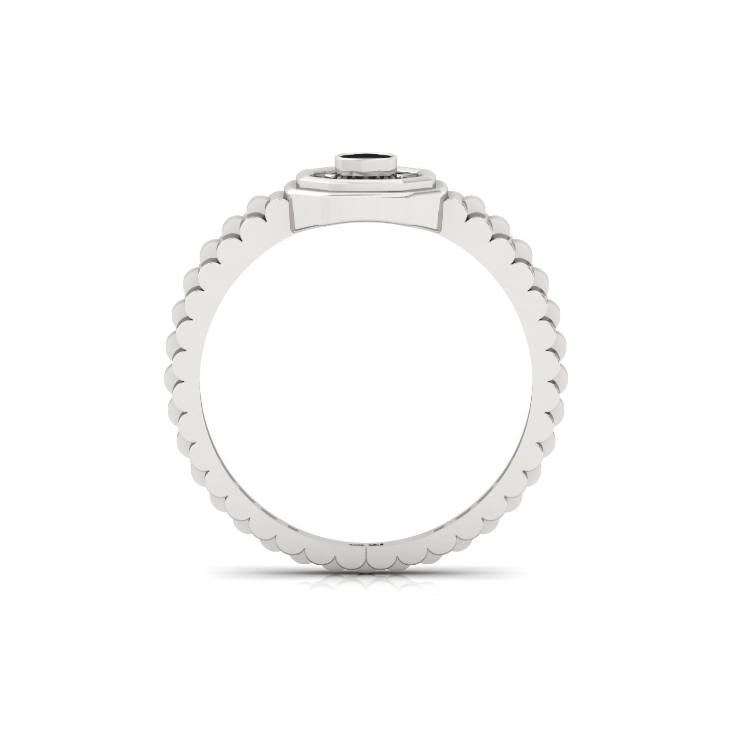 Men’s Black Diamond Ring | Bold Cushion Cut | Modern Octagon Bezel Design | 925 Silver | 10K | 14K | 18K - View 3