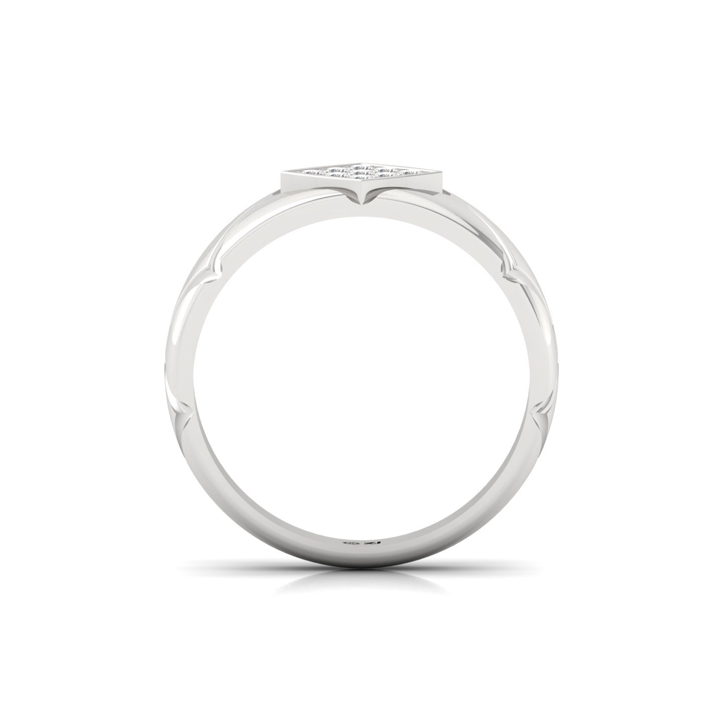 Men’s Cluster Diamond Ring | Bold Geometric Design with Gold Accents | 925 Silver | 10K | 14K | 18K - View 3