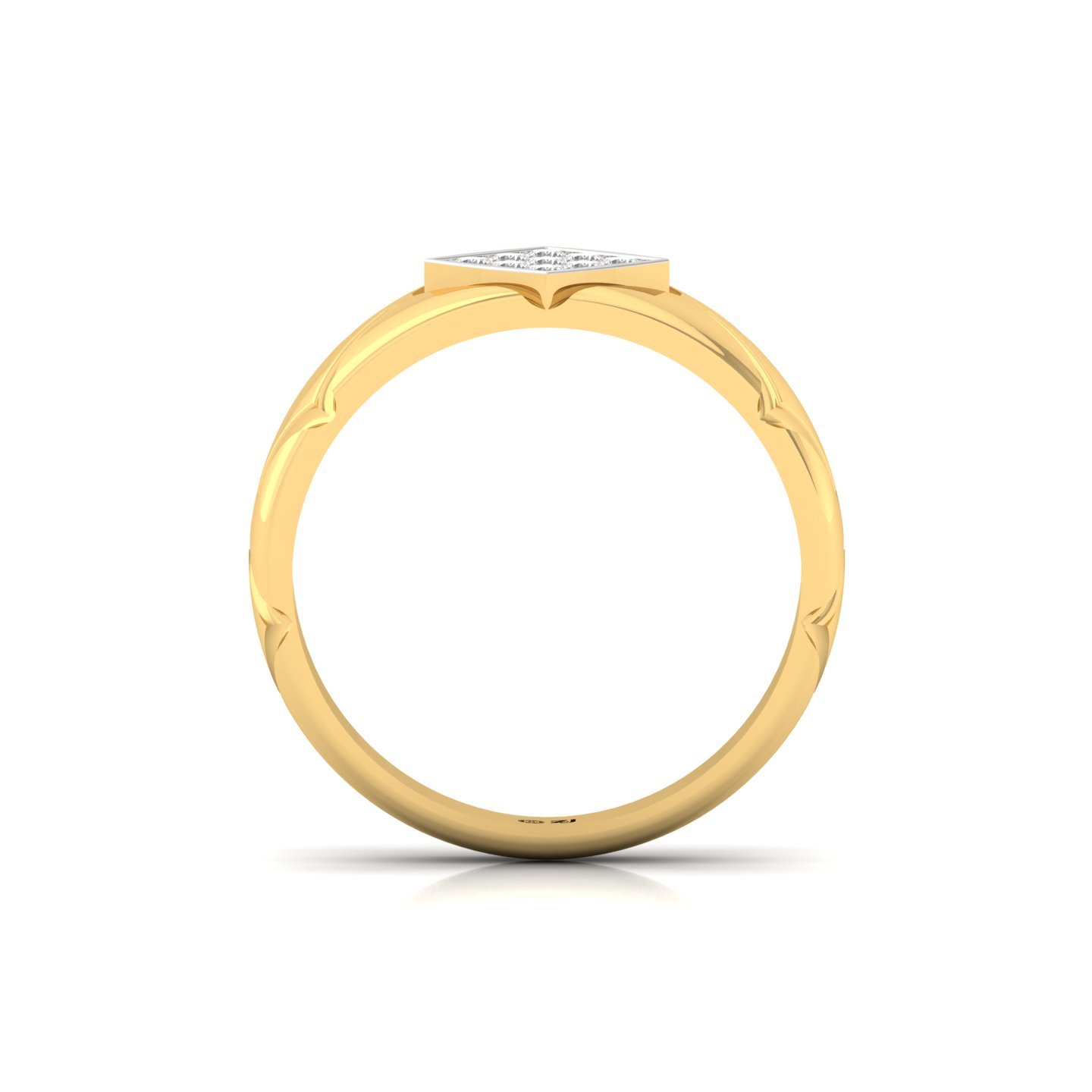 Men’s Cluster Diamond Ring | Bold Geometric Design with Gold Accents | 925 Silver | 10K | 14K | 18K - View 3