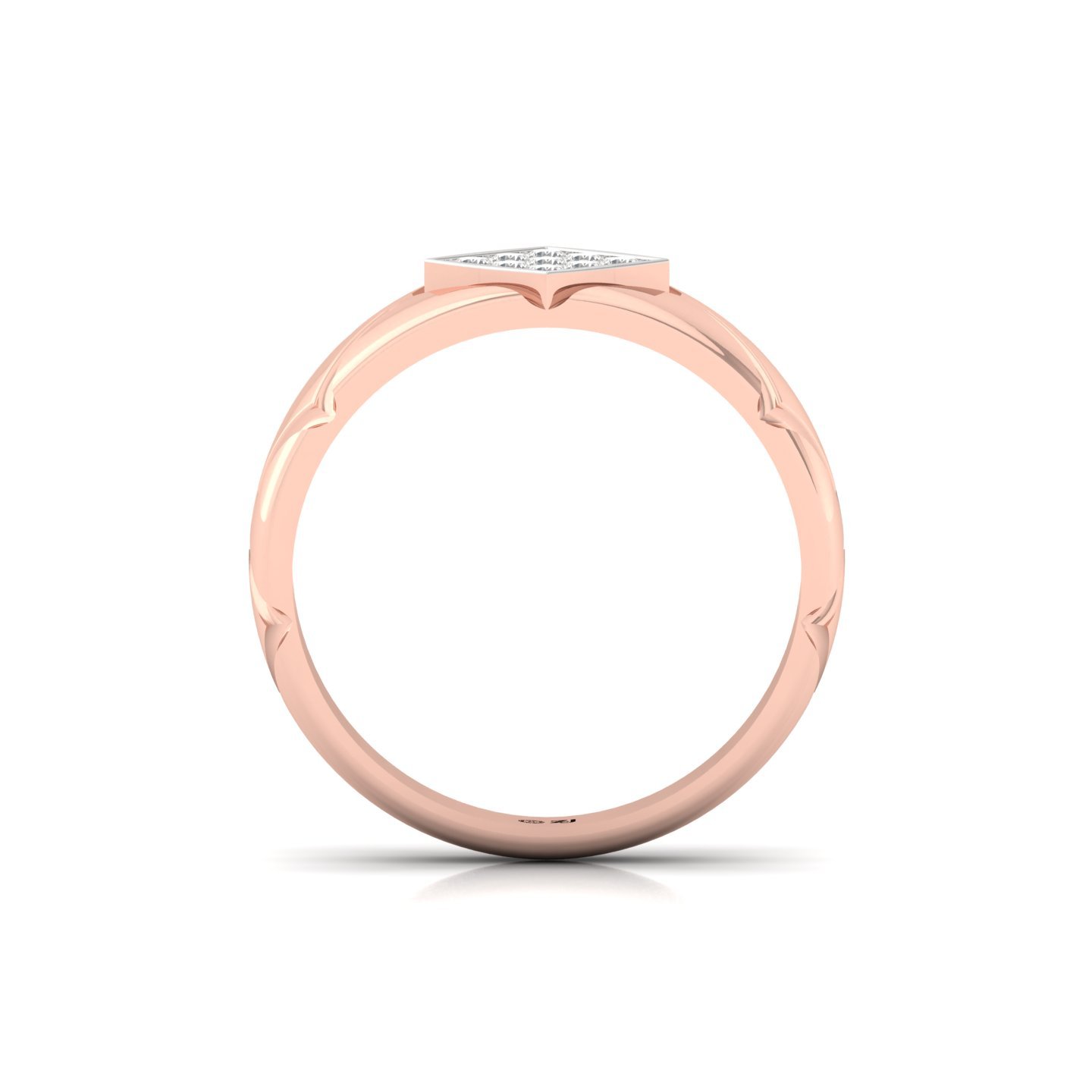 Men’s Cluster Diamond Ring | Bold Geometric Design with Gold Accents | 925 Silver | 10K | 14K | 18K - View 3