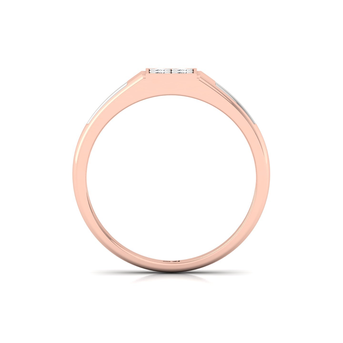 Men’s Diamond Cluster Ring | Two-Tone Modern Band with Lab Grown Diamonds | 925 Silver | 10K | 14K | 18K - View 3