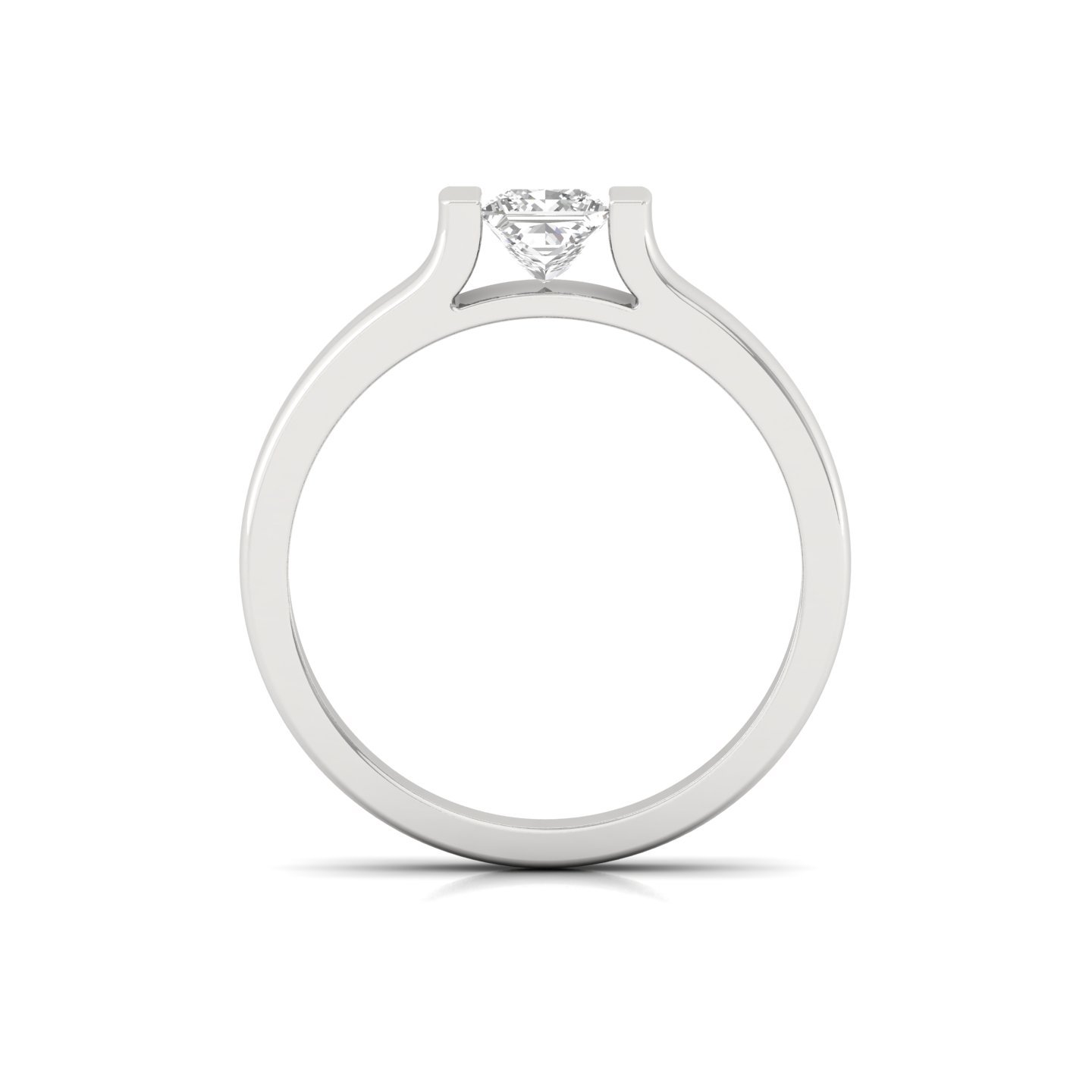 Princess Cut Diamond Men’s Solitaire Ring | Bold Lab Grown CVD Diamond Band | 925 Silver | 10K | 14K | 18K - View 3