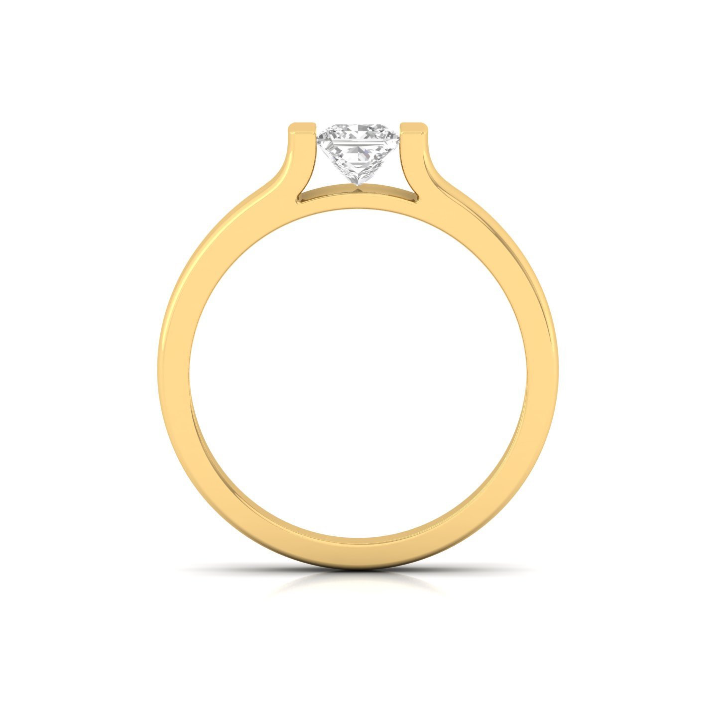 Princess Cut Diamond Men’s Solitaire Ring | Bold Lab Grown CVD Diamond Band | 925 Silver | 10K | 14K | 18K - View 3