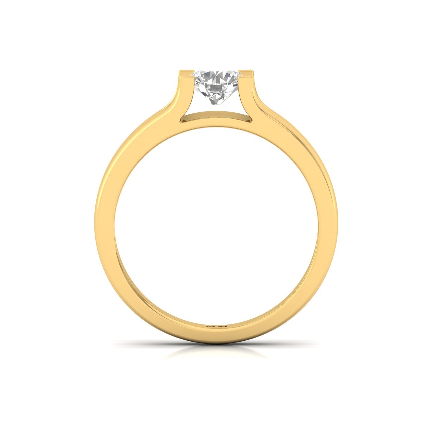 Round Cut Diamond Men’s Solitaire Ring | Classic Lab Grown CVD Diamond Engagement Band | 925 Silver | 10K | 14K | 18K - View 3