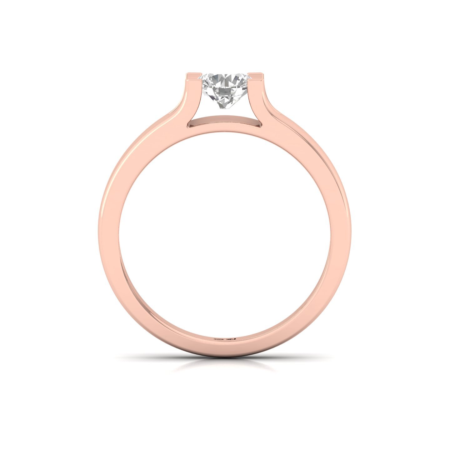 Round Cut Diamond Men’s Solitaire Ring | Classic Lab Grown CVD Diamond Engagement Band | 925 Silver | 10K | 14K | 18K - View 3