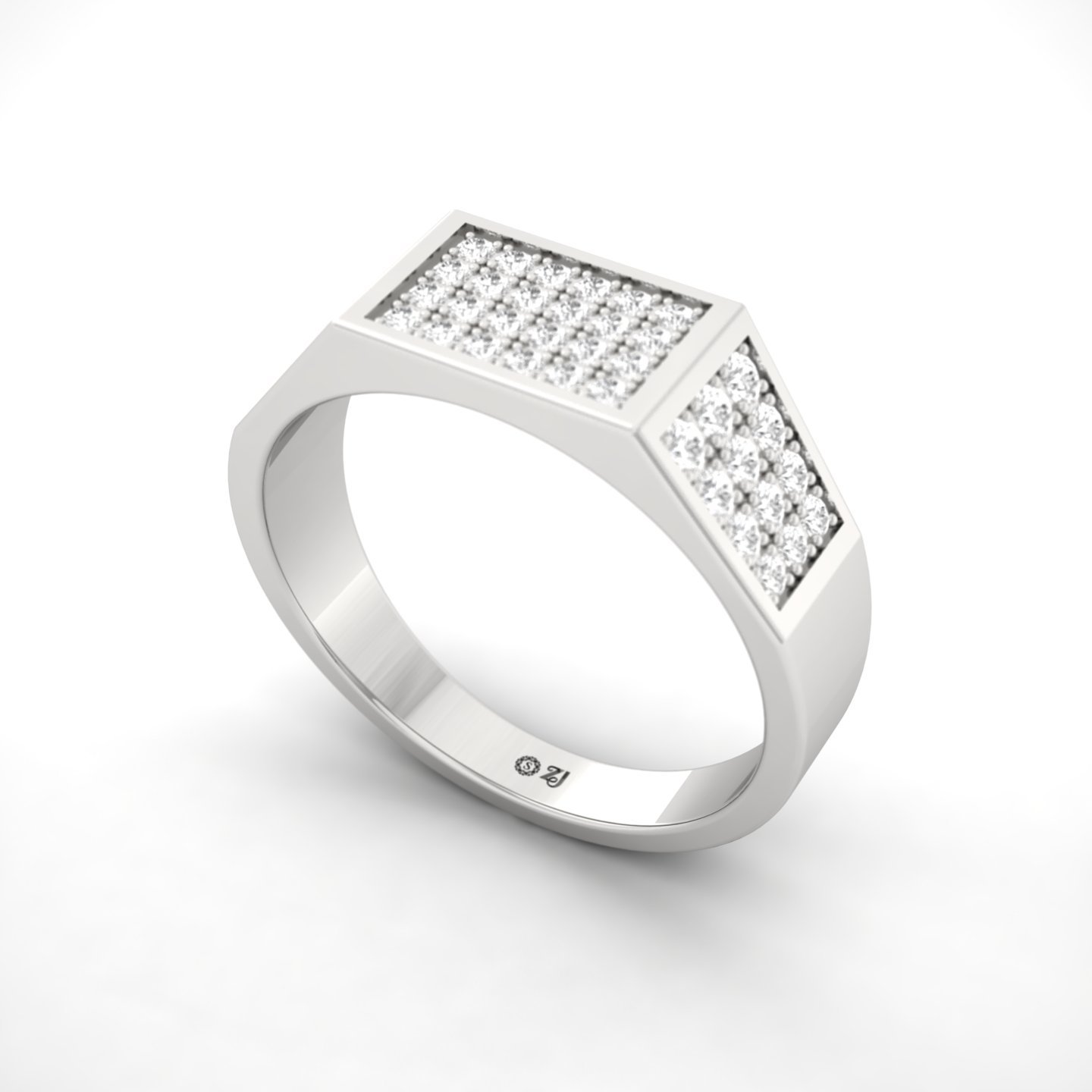 Round Cut Diamond Men’s Band Ring | Bold Lab Grown CVD Diamond Ring | 925 Silver | 10K | 14K | 18K - View 2