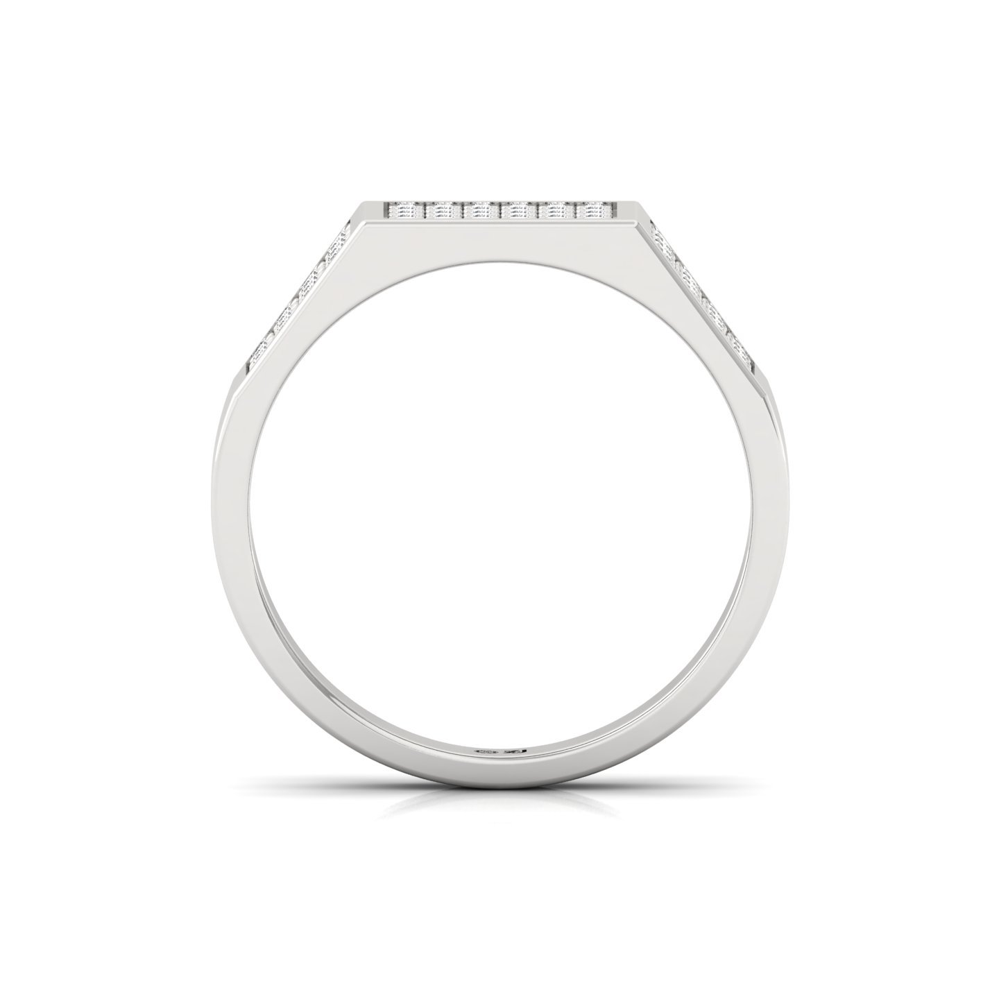 Round Cut Diamond Men’s Band Ring | Bold Lab Grown CVD Diamond Ring | 925 Silver | 10K | 14K | 18K - View 3