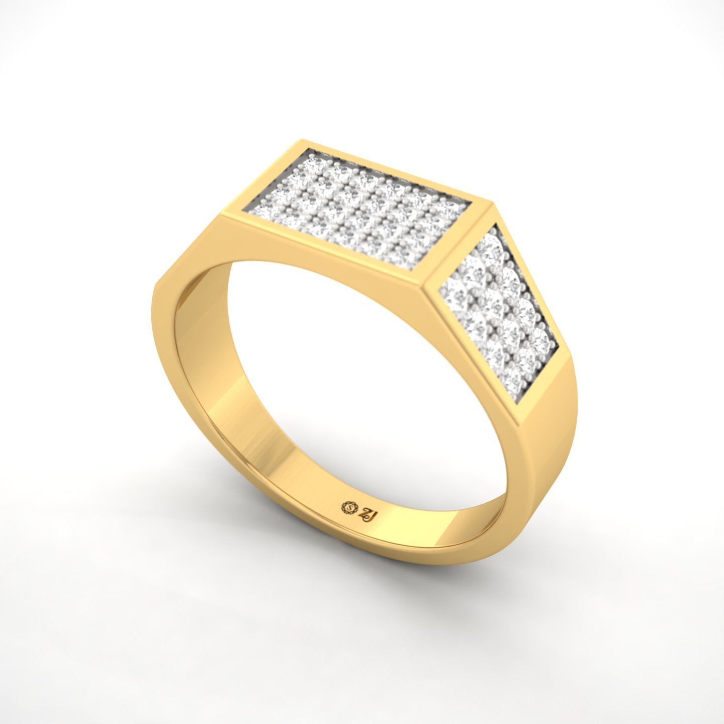 Round Cut Diamond Men’s Band Ring | Bold Lab Grown CVD Diamond Ring | 925 Silver | 10K | 14K | 18K - View 2