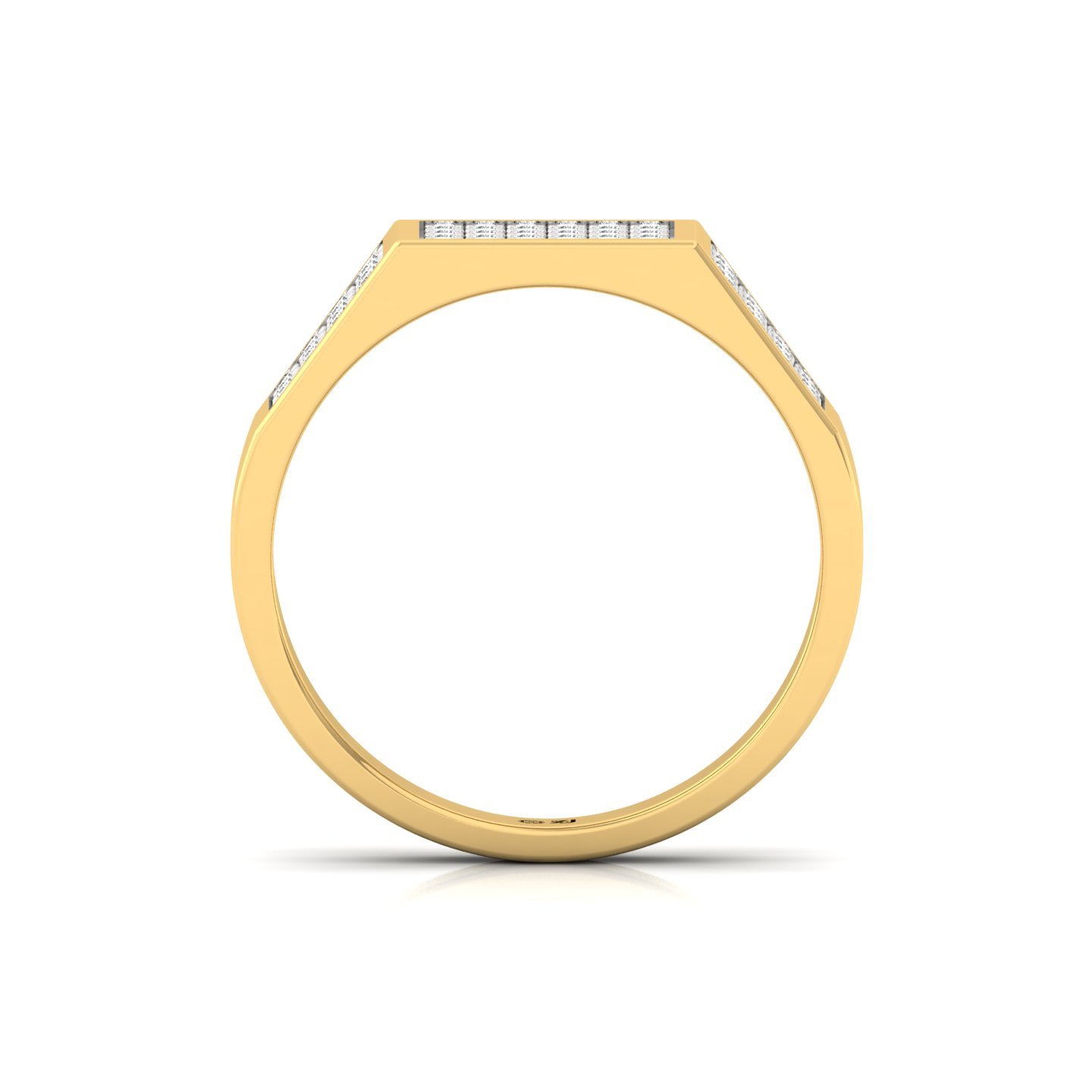 Round Cut Diamond Men’s Band Ring | Bold Lab Grown CVD Diamond Ring | 925 Silver | 10K | 14K | 18K - View 3