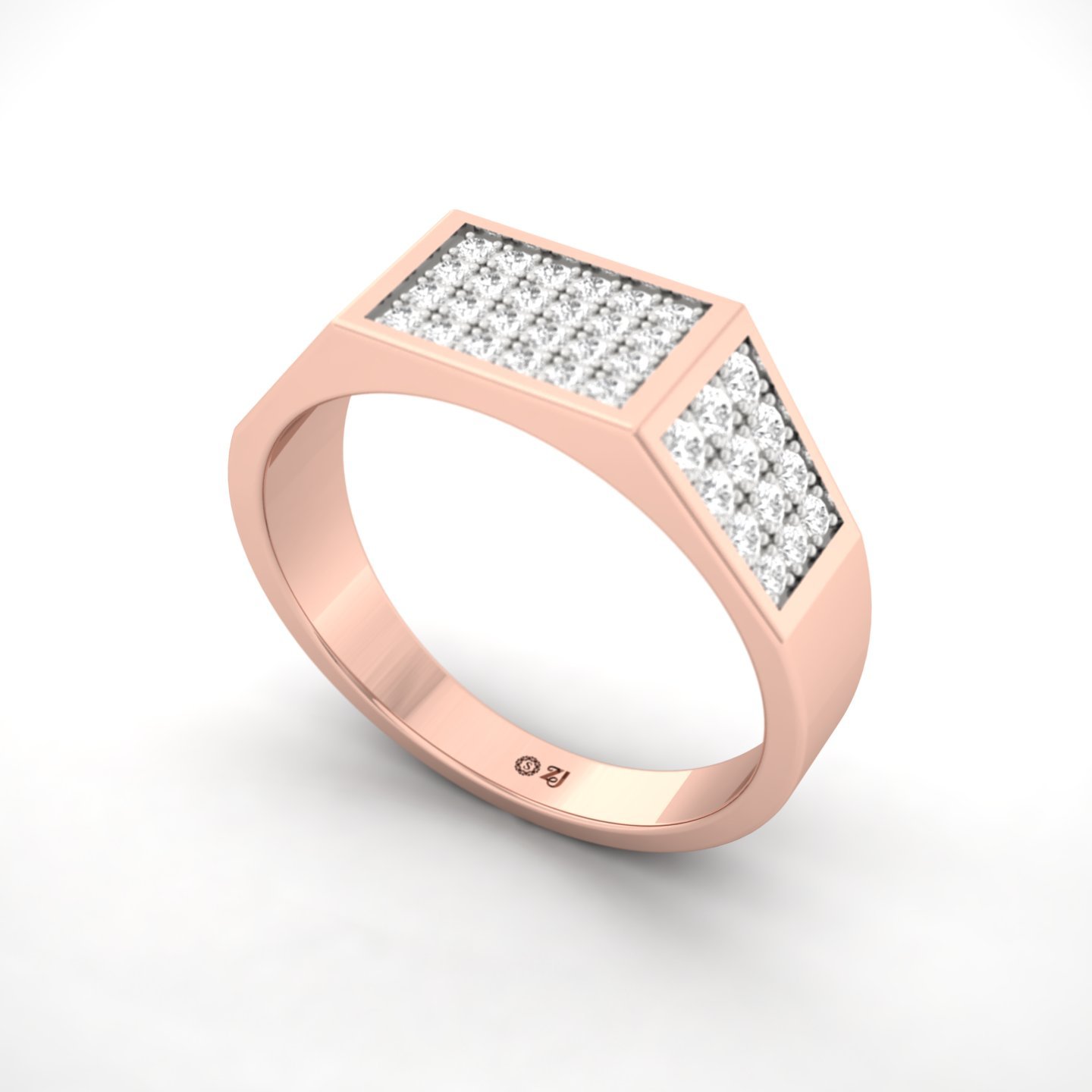 Round Cut Diamond Men’s Band Ring | Bold Lab Grown CVD Diamond Ring | 925 Silver | 10K | 14K | 18K - View 2