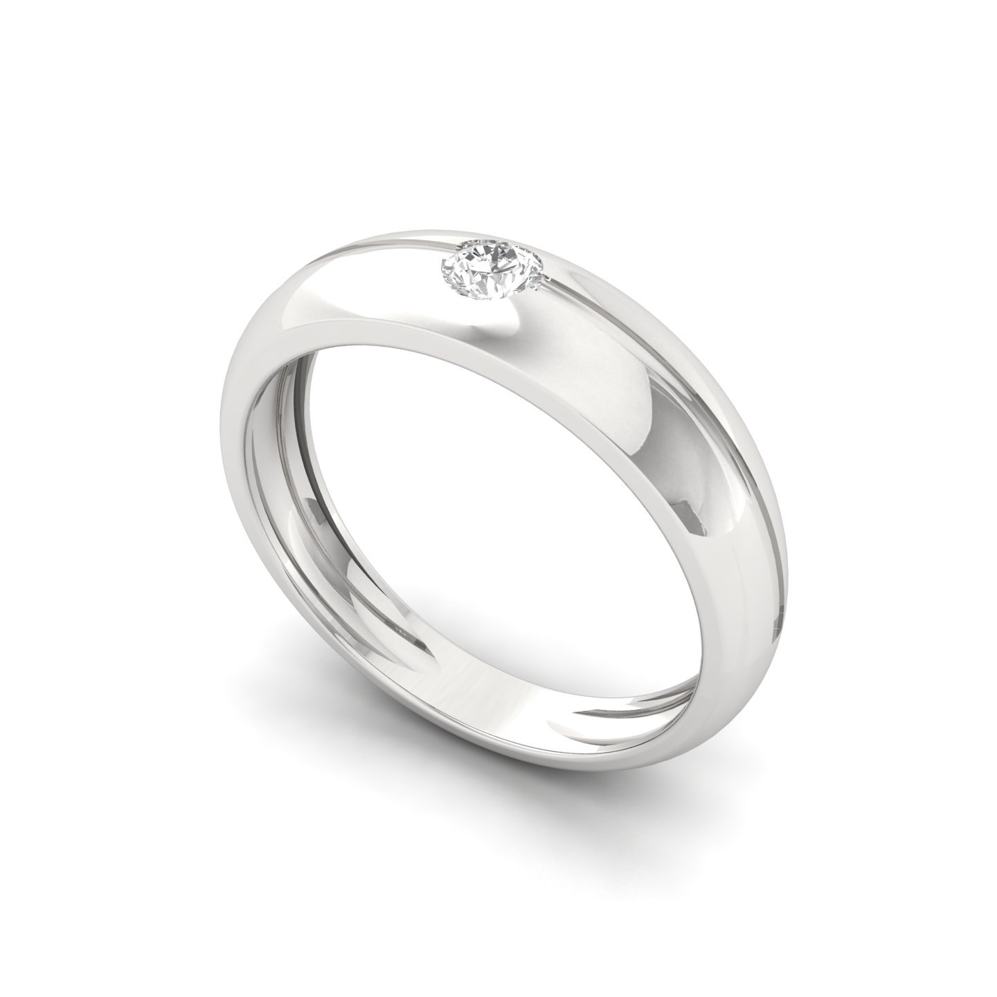 Round Cut Diamond Men’s Classic Band Ring | Minimalist Lab Grown CVD Diamond Ring | 925 Silver | 10K | 14K | 18K - View 2