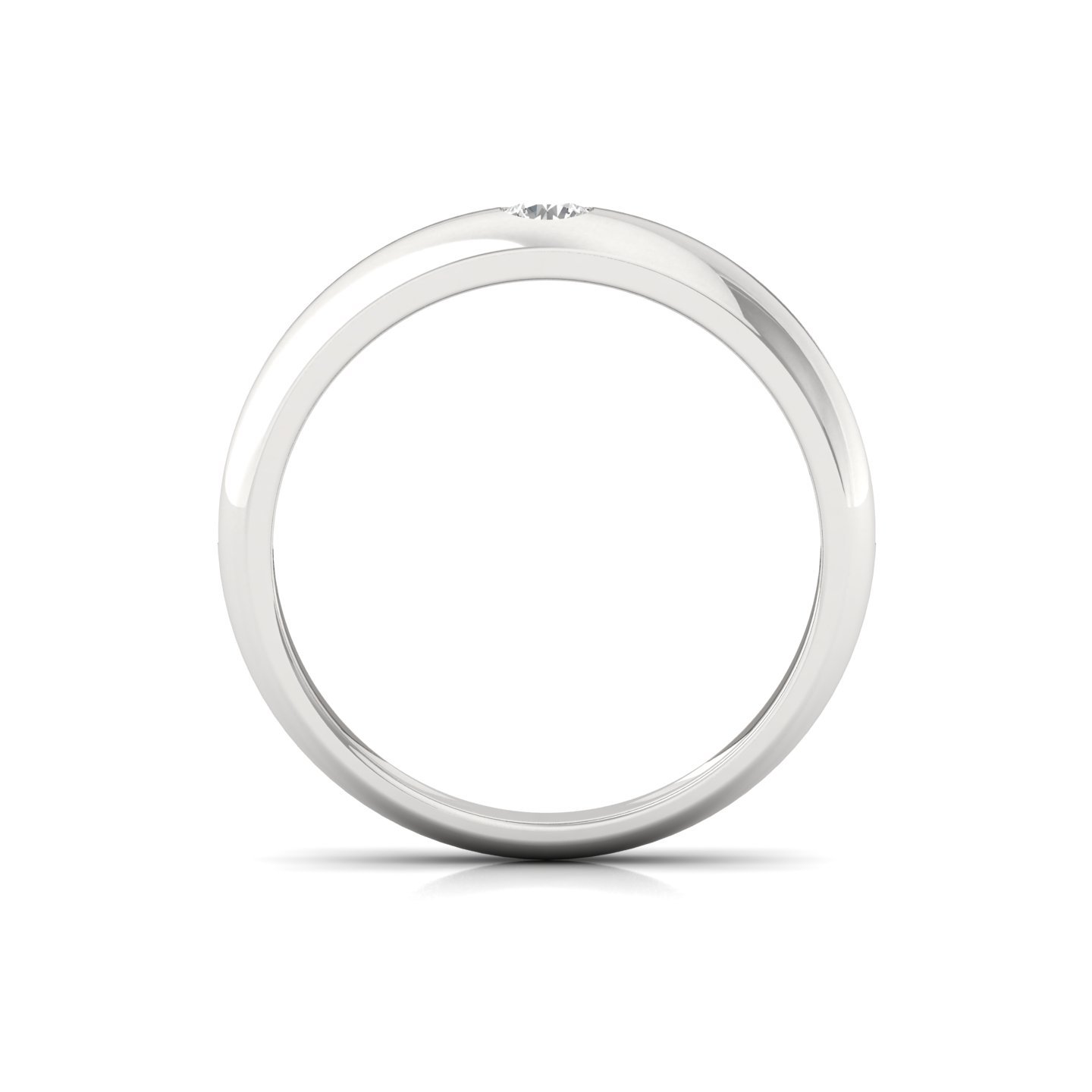 Round Cut Diamond Men’s Classic Band Ring | Minimalist Lab Grown CVD Diamond Ring | 925 Silver | 10K | 14K | 18K - View 3