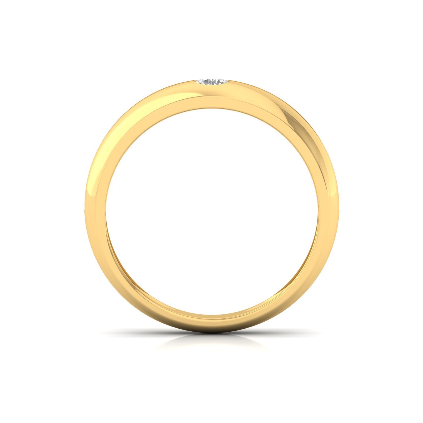 Round Cut Diamond Men’s Classic Band Ring | Minimalist Lab Grown CVD Diamond Ring | 925 Silver | 10K | 14K | 18K - View 3