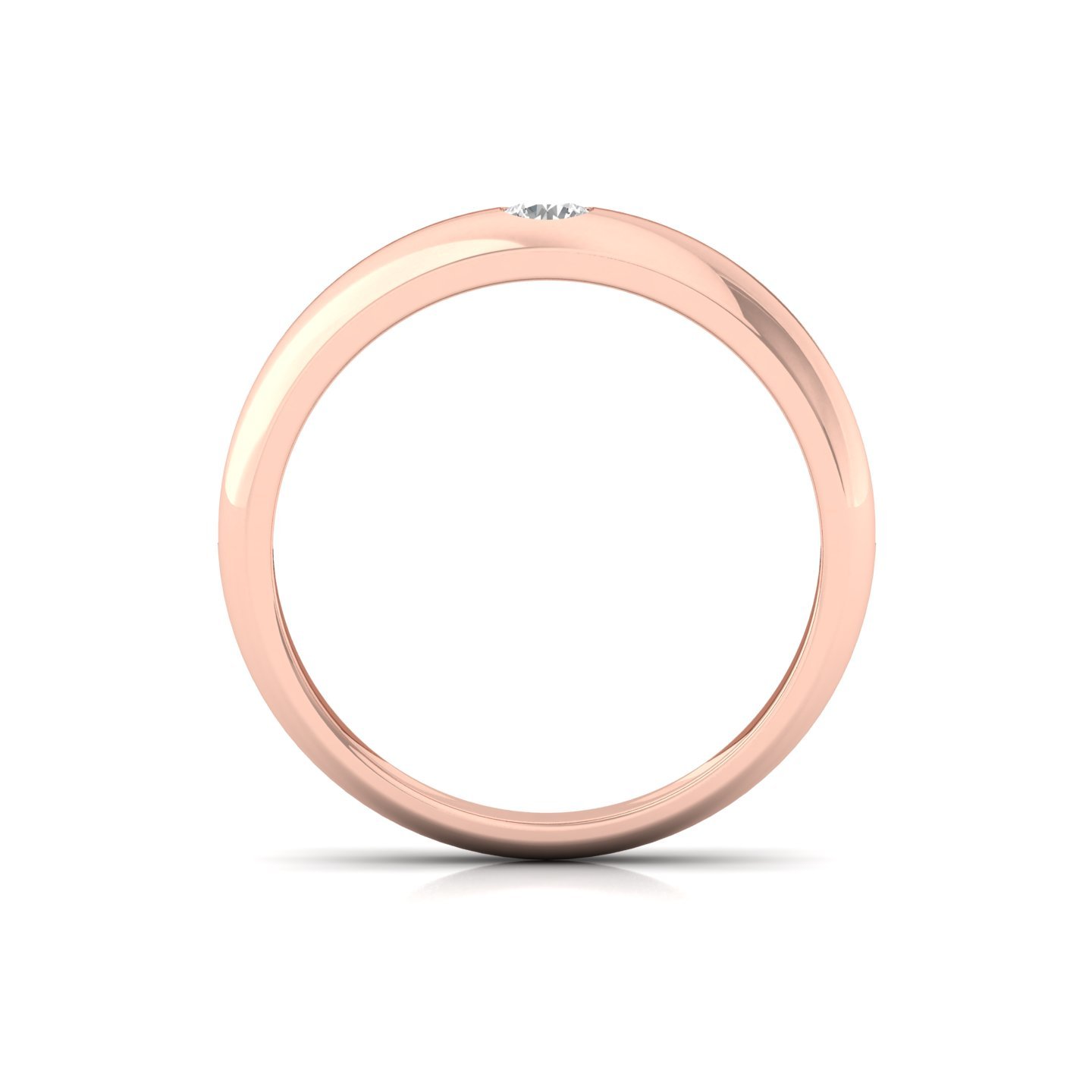 Round Cut Diamond Men’s Classic Band Ring | Minimalist Lab Grown CVD Diamond Ring | 925 Silver | 10K | 14K | 18K - View 3