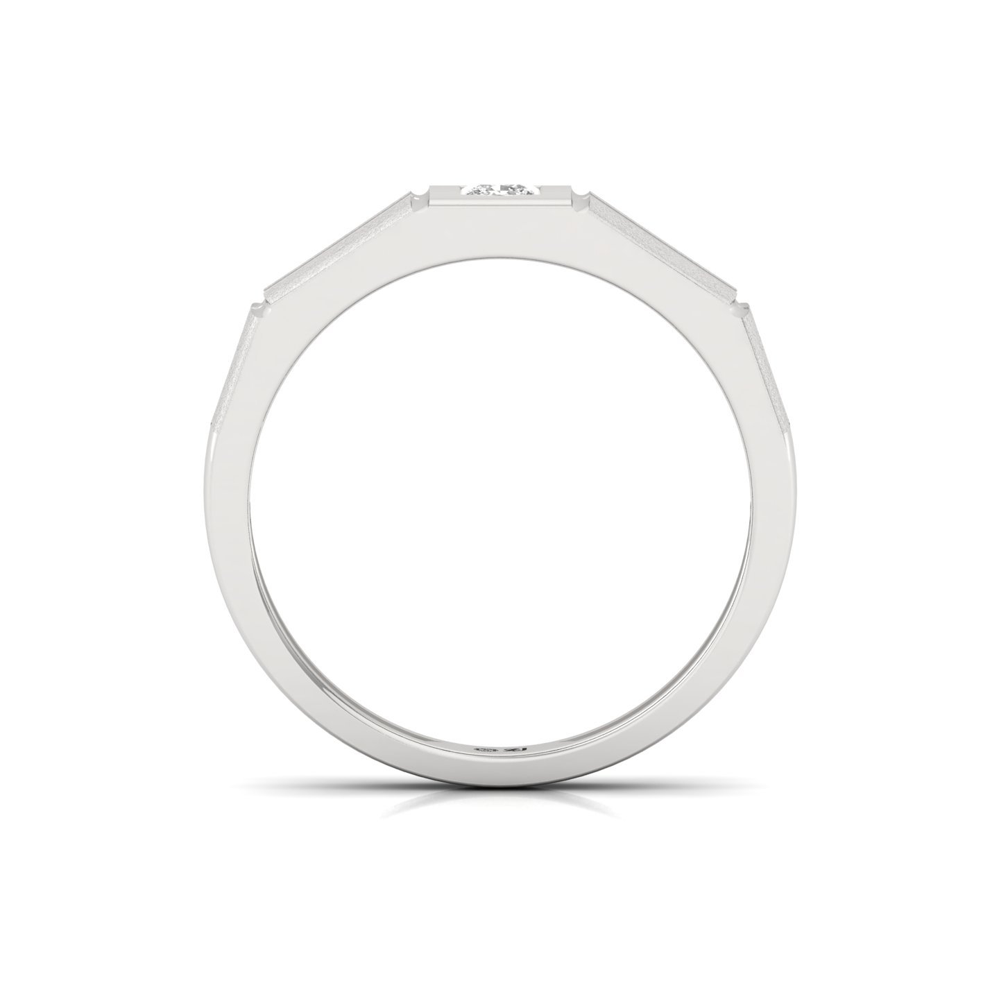 Princess Cut Diamond Men’s Band Ring | Modern Lab Grown CVD Diamond Ring | 925 Silver | 10K | 14K | 18K - View 3