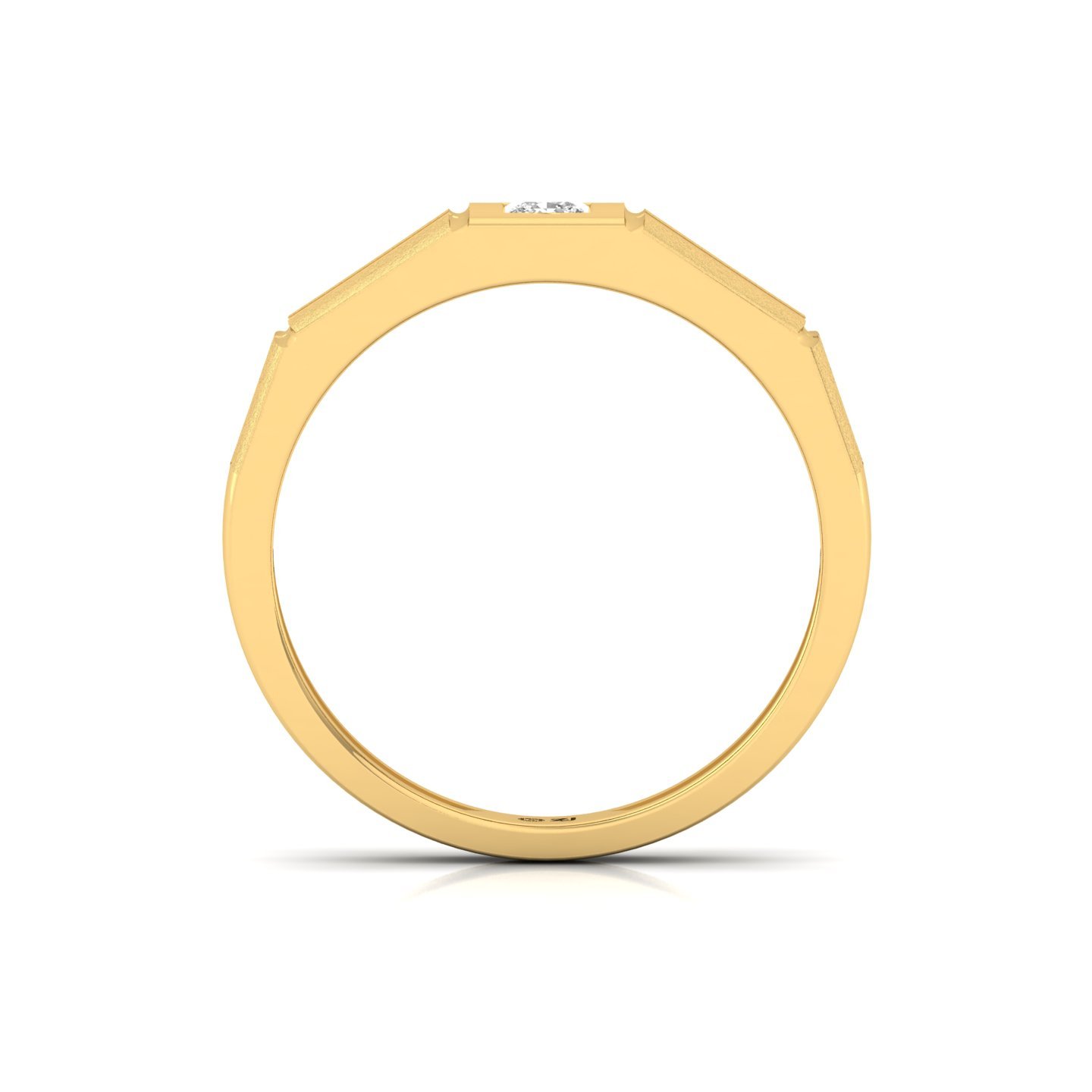 Princess Cut Diamond Men’s Band Ring | Modern Lab Grown CVD Diamond Ring | 925 Silver | 10K | 14K | 18K - View 3