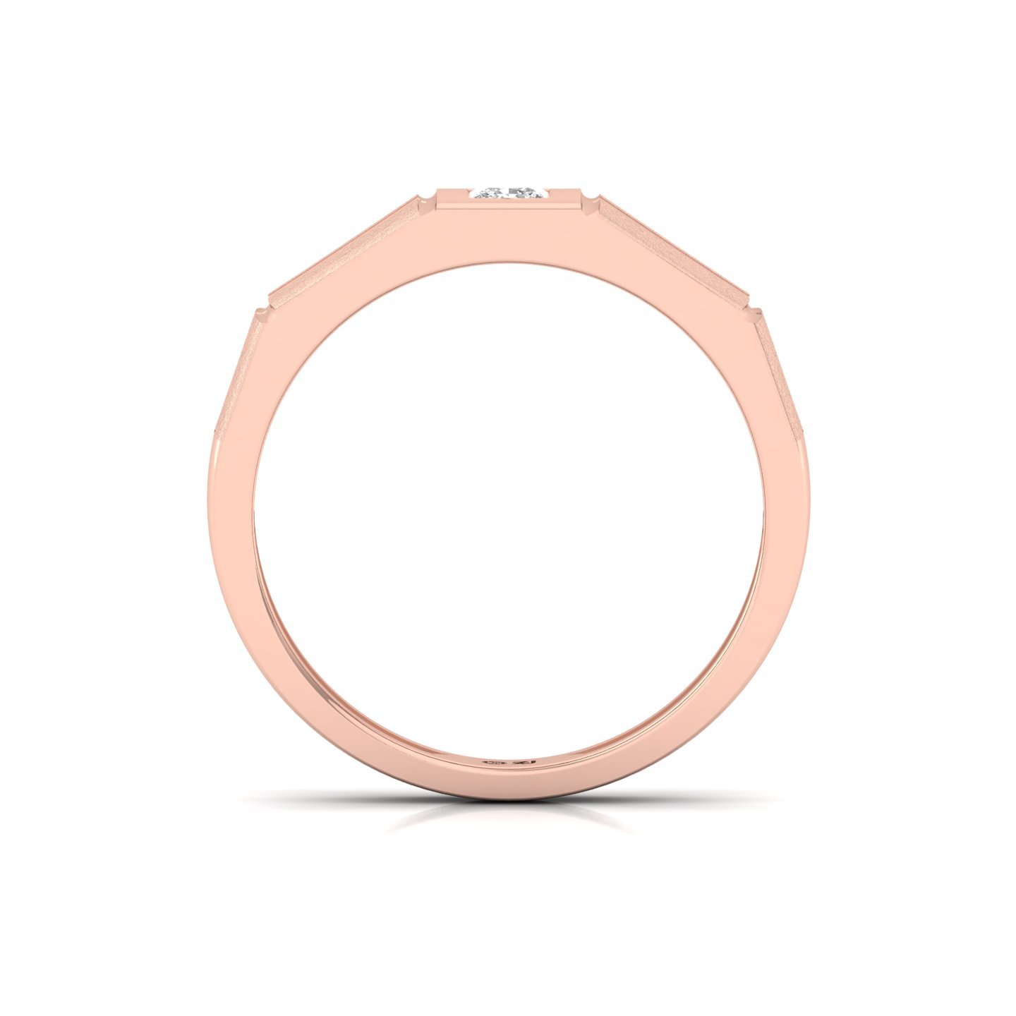 Princess Cut Diamond Men’s Band Ring | Modern Lab Grown CVD Diamond Ring | 925 Silver | 10K | 14K | 18K - View 3