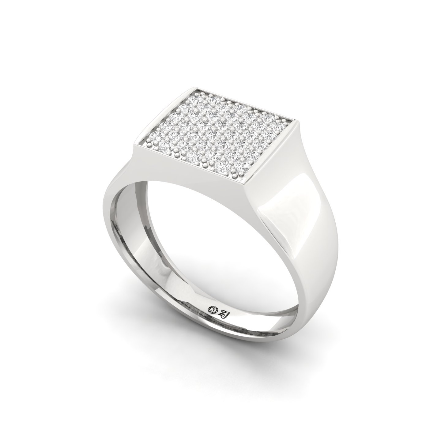 Round Cut Diamond Men’s Pavé Band Ring | Lab Grown CVD Diamond Luxury Ring | 925 Silver | 10K | 14K | 18K - View 2