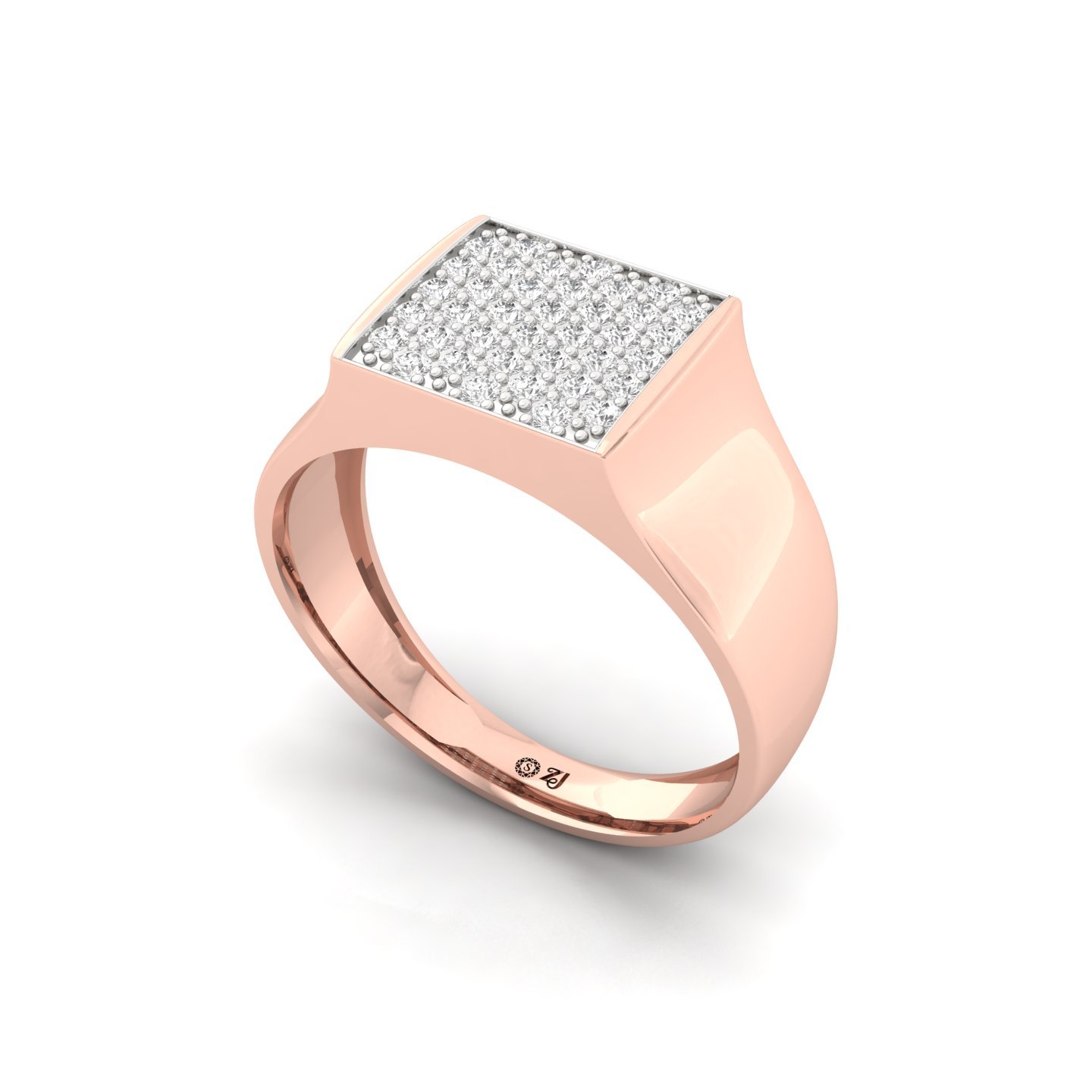 Round Cut Diamond Men’s Pavé Band Ring | Lab Grown CVD Diamond Luxury Ring | 925 Silver | 10K | 14K | 18K - View 2