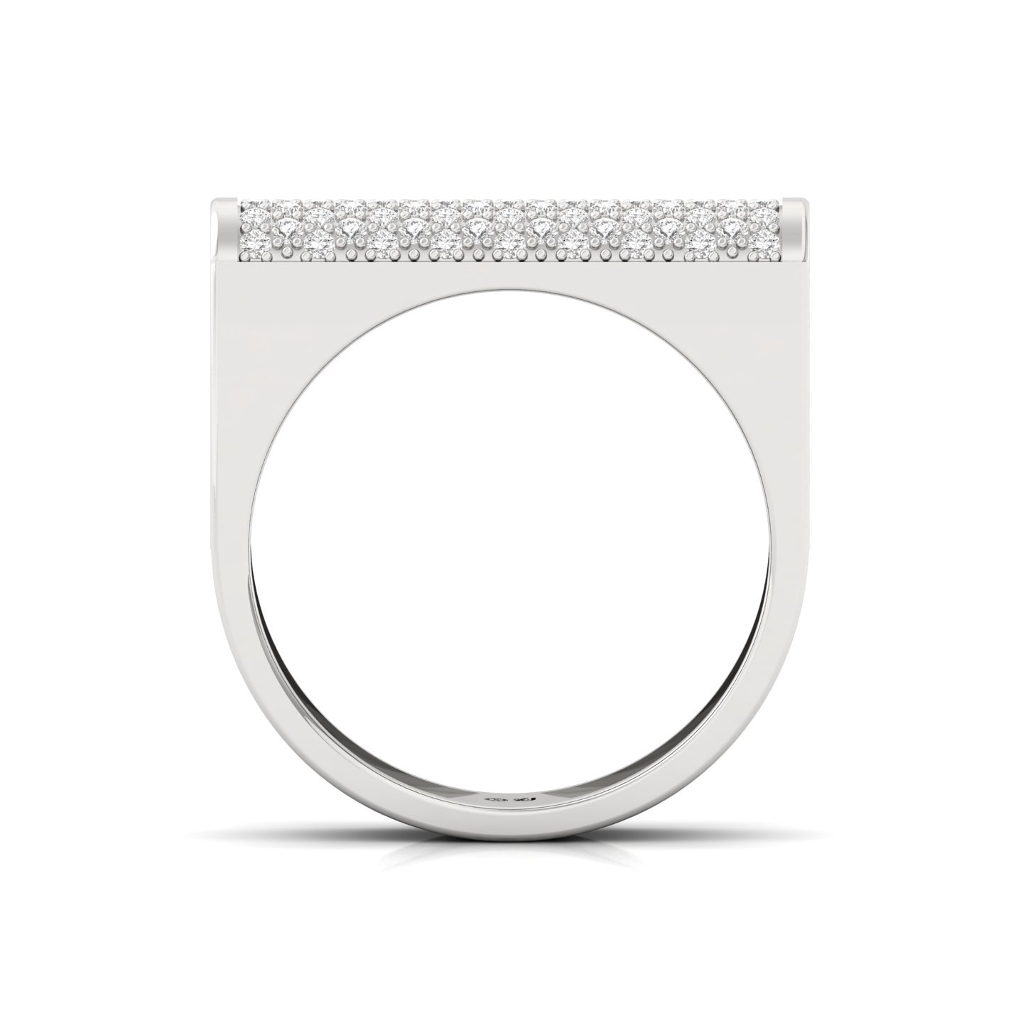 Round Cut Diamond Men’s Wide Pavé Band Ring | Lab Grown CVD Diamond Statement Ring | 925 Silver | 10K | 14K | 18K - View 3