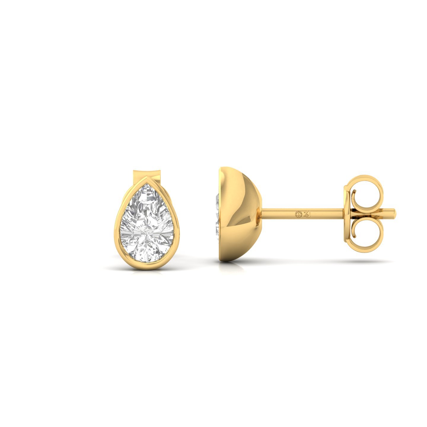 Pear Cut Diamond Stud Earrings (1 Pair) | Elegant Lab Grown CVD Diamond Solitaire Earrings | 925 Silver | 10K | 14K | 18K - Gold Main View