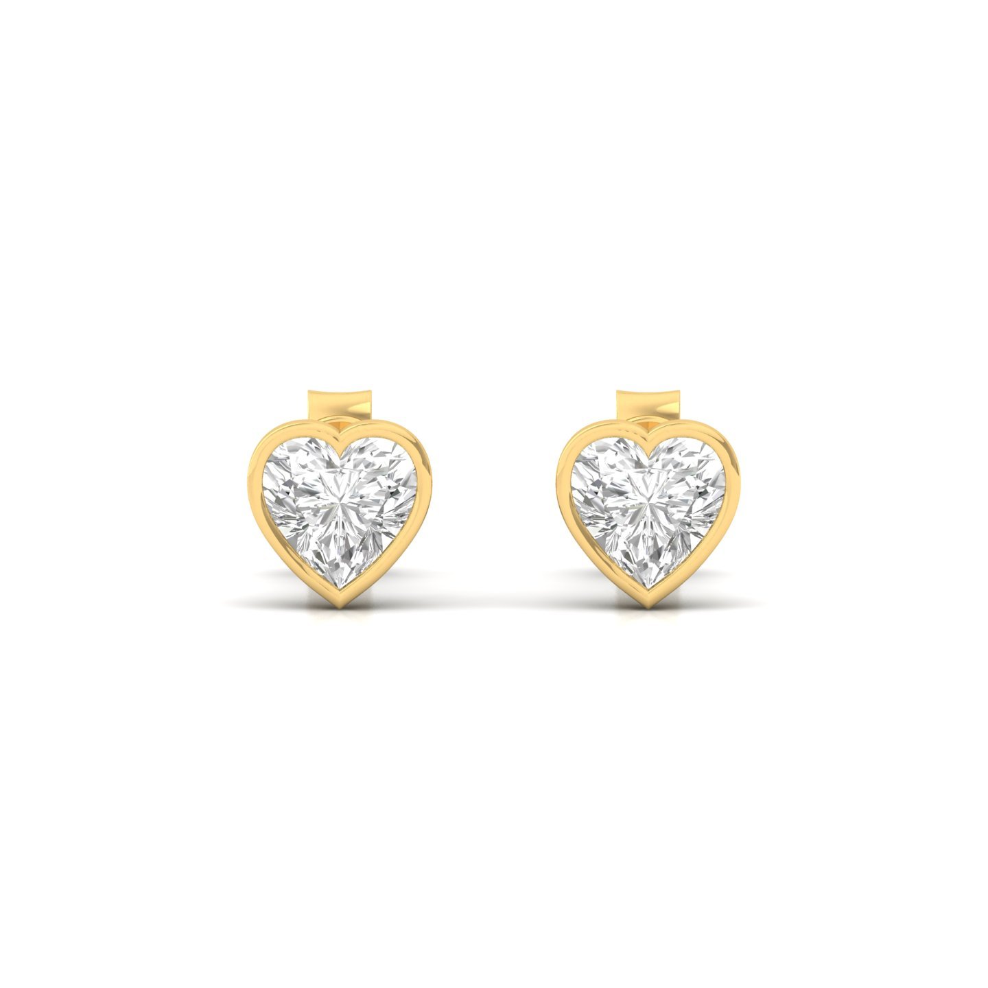 Heart Shape Diamond Stud Earrings (1 Pair) | Romantic Lab Grown CVD Diamond Earrings | 925 Silver | 10K | 14K | 18K - View 2