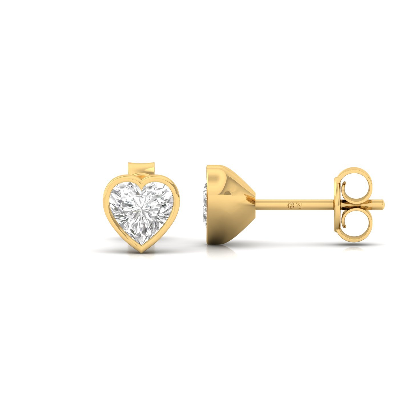 Heart Shape Diamond Stud Earrings (1 Pair) | Romantic Lab Grown CVD Diamond Earrings | 925 Silver | 10K | 14K | 18K - Gold Main View