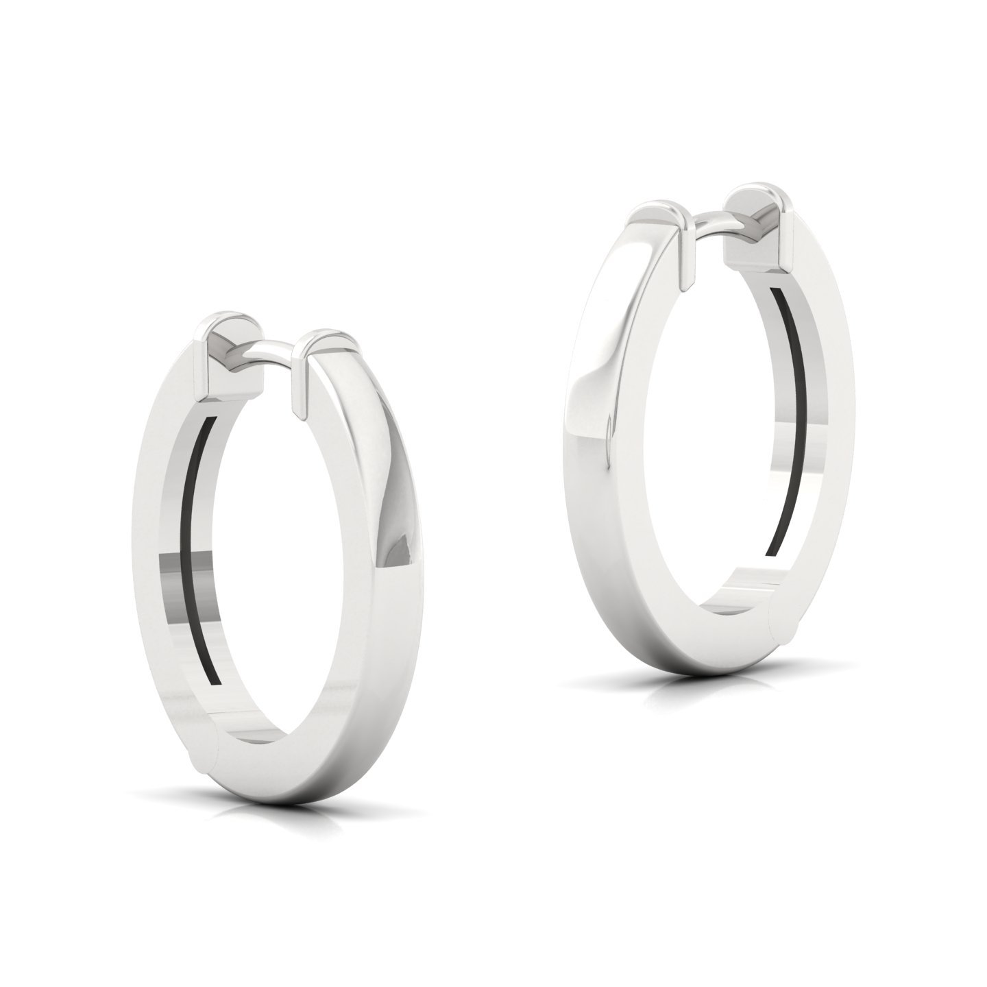 Classic Hoop Earrings | Minimalist Lab Grown Diamond Jewellery | 925 Silver | 10K | 14K | 18K - View 3