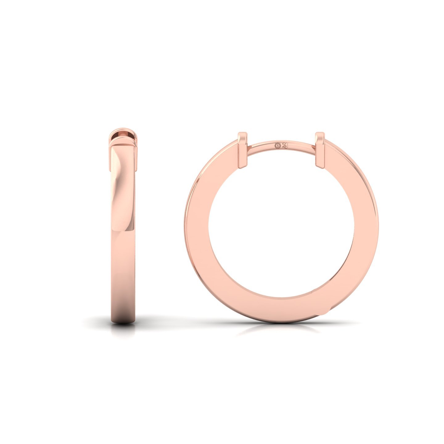 Classic Hoop Earrings | Minimalist Lab Grown Diamond Jewellery | 925 Silver | 10K | 14K | 18K - Rose Gold Main View